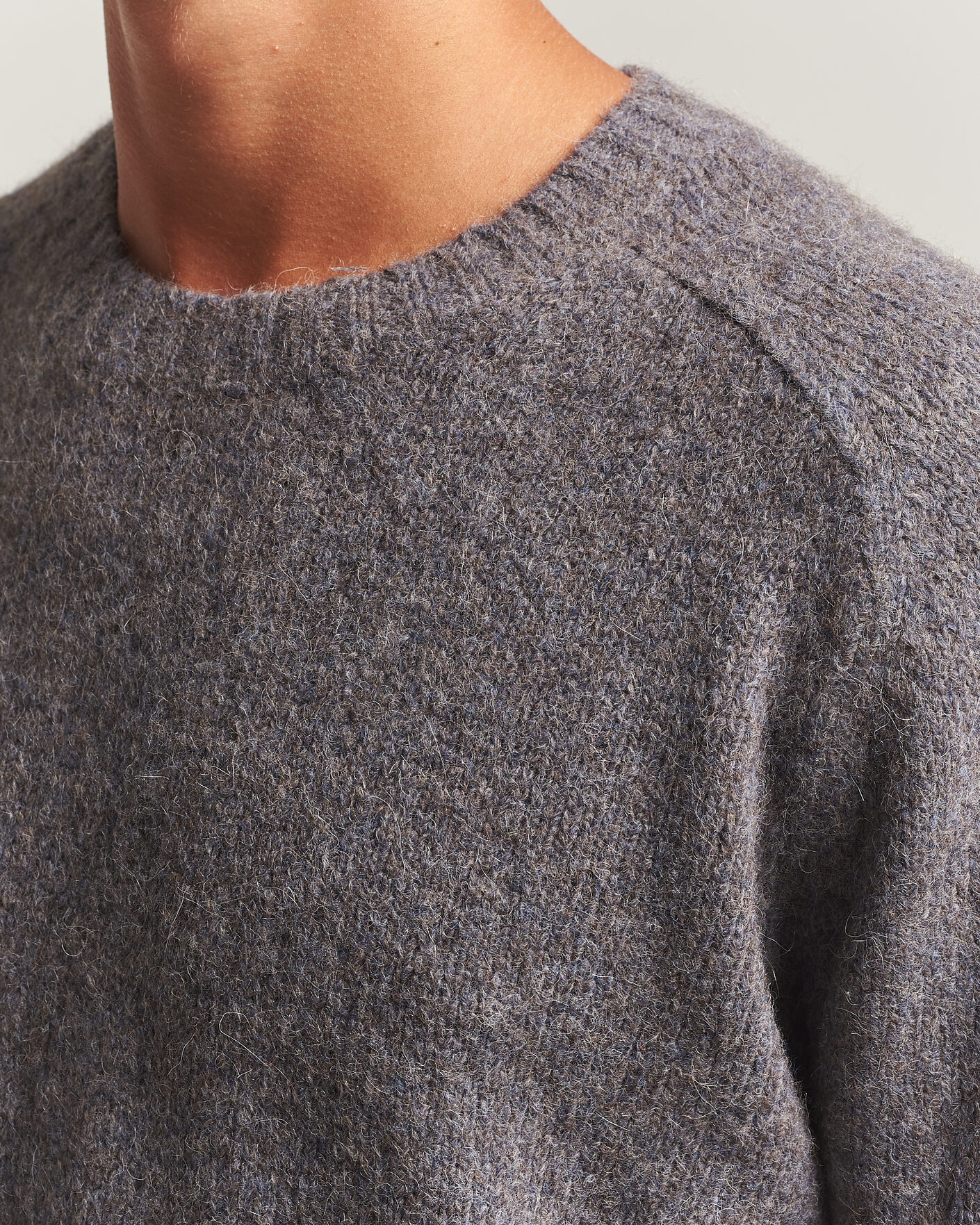 Men | Sweaters & Knitwear | Tiger of Sweden | Adryan Yak/Alpaca Knitted Sweater Grey Melange