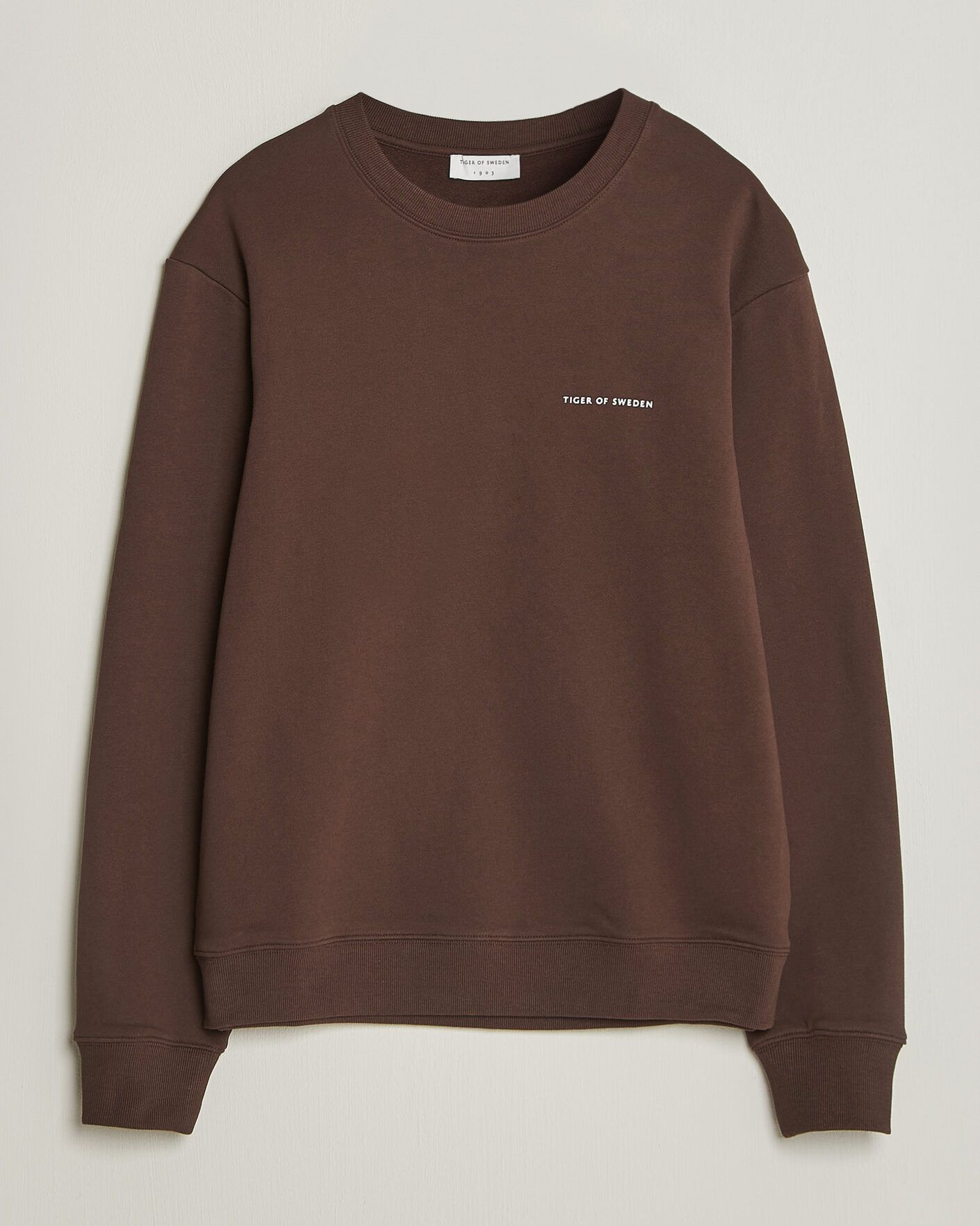Men | Sweaters & Knitwear | Tiger of Sweden | Emerson Crew Neck Sweatshirt Dark Mahogany