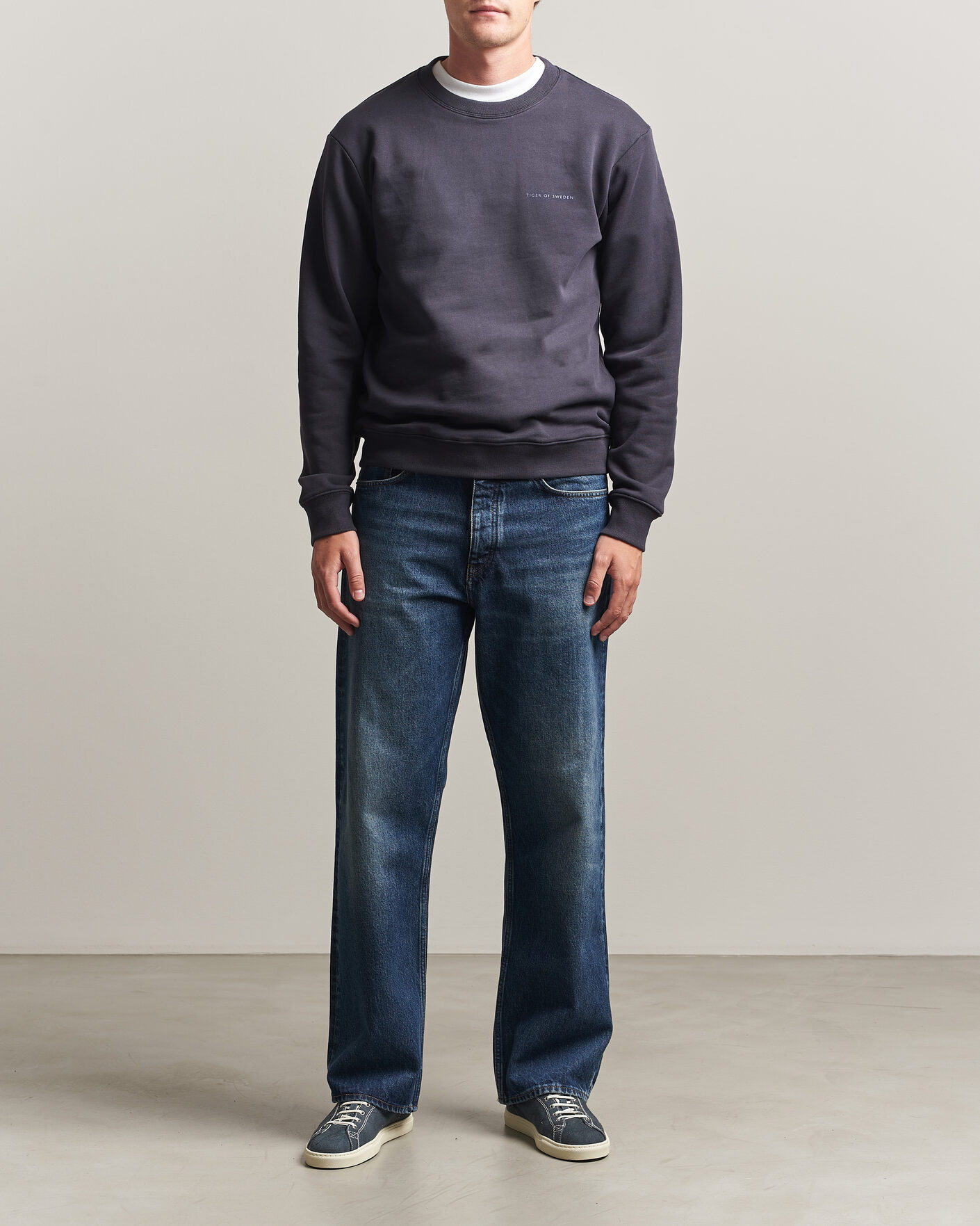 Men | Sweaters & Knitwear | Tiger of Sweden | Emerson Crew Neck Sweatshirt Light Ink
