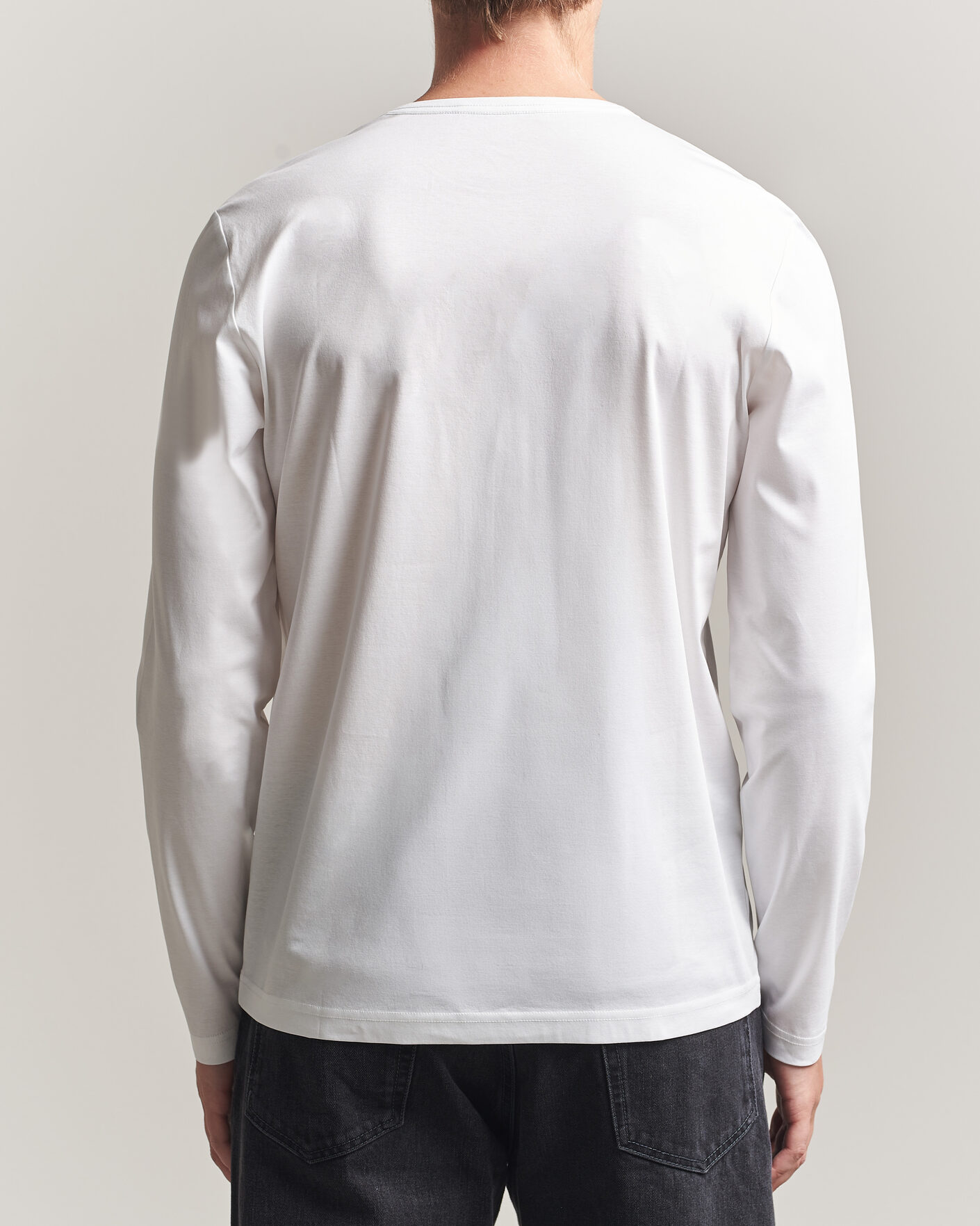 Men | T-Shirts | Tiger of Sweden | Olaf Mercerized Cotton Long Sleeve T-Shirt Pure White