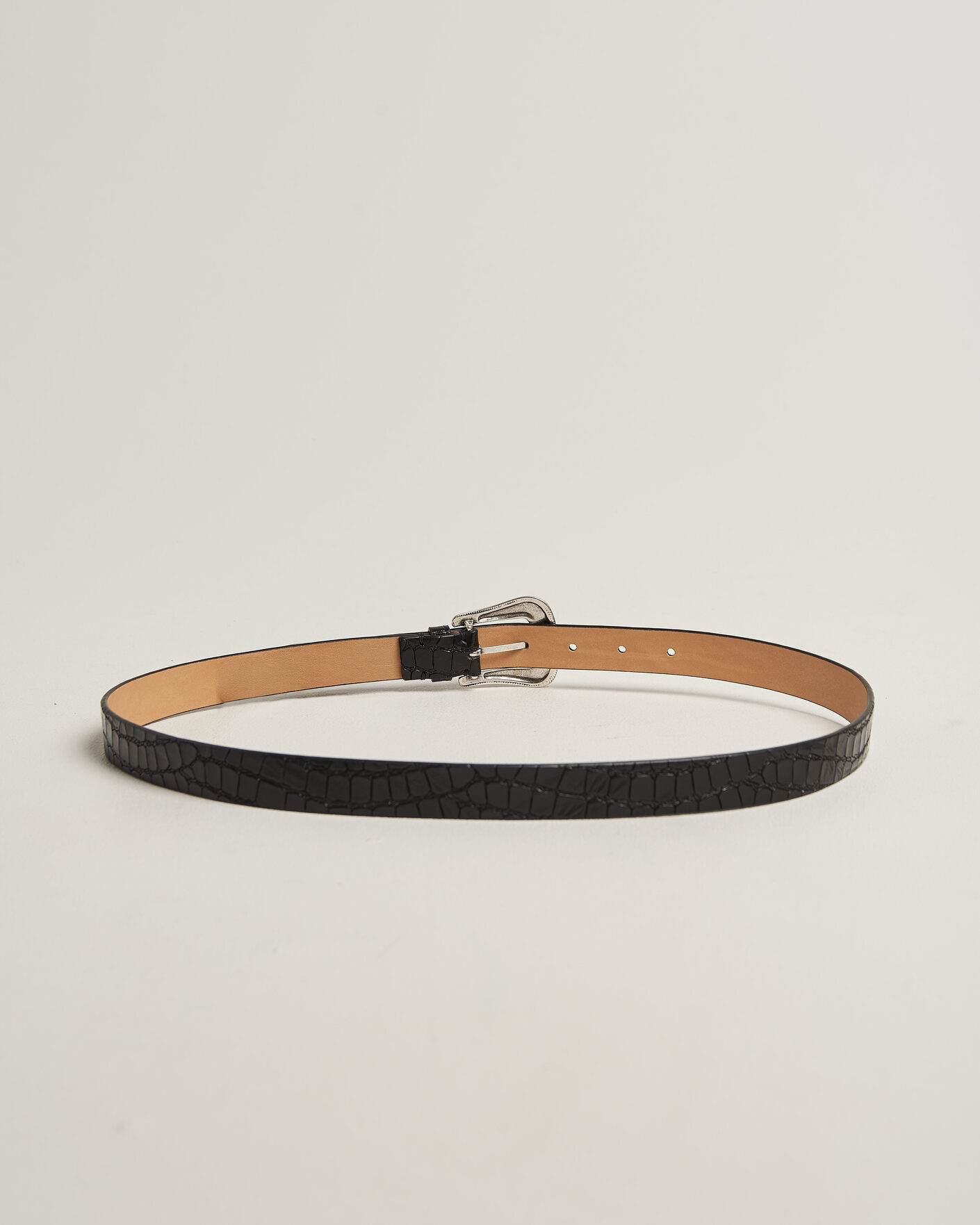 Men | Belts | Tiger of Sweden | Ecus Structured Leather Western Belt Black