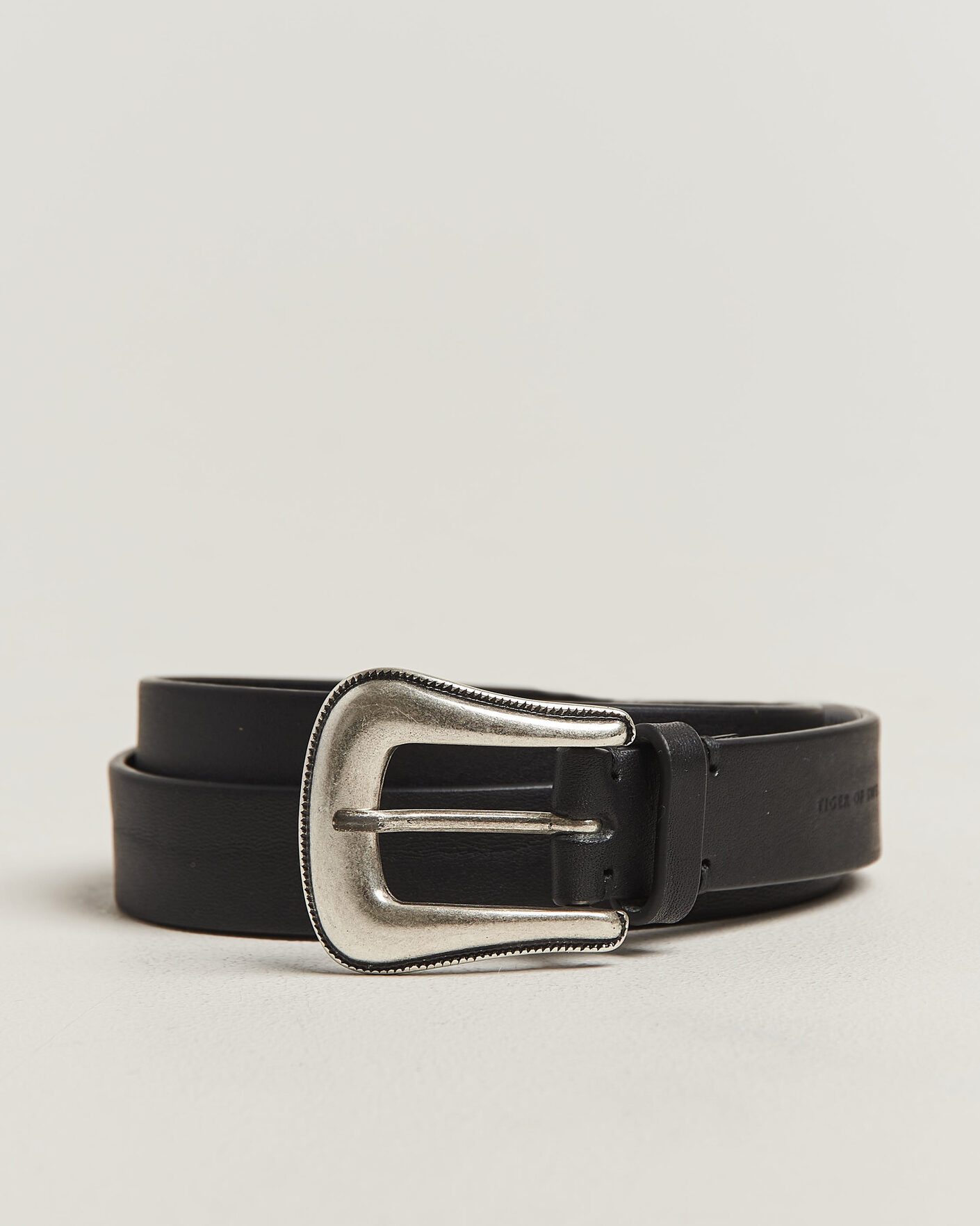 Men | Belts | Tiger of Sweden | Ecus Leather Western Belt Black