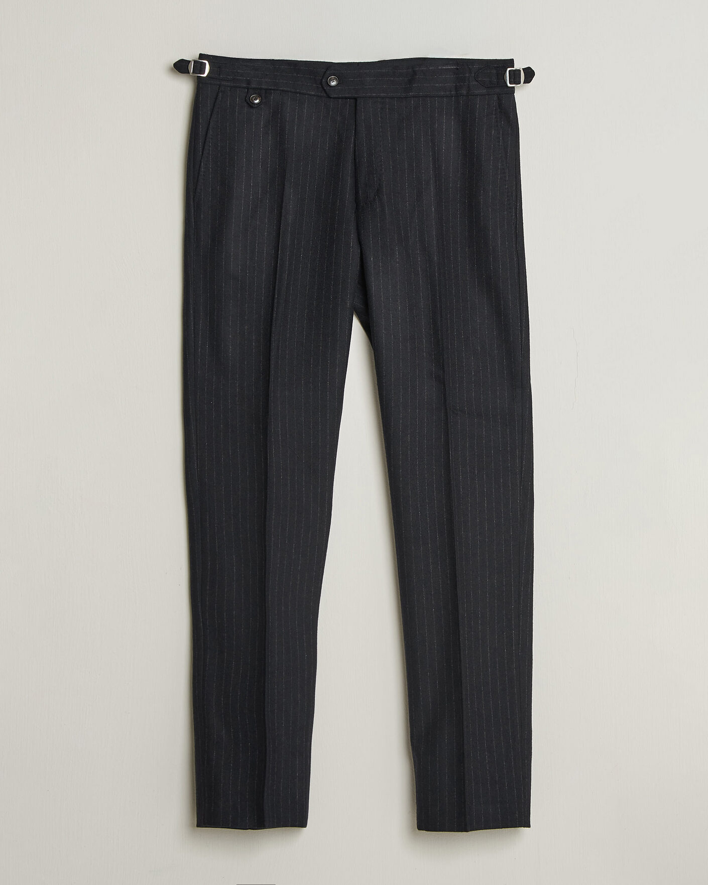 Men | Trousers | Tiger of Sweden | Tense Wool Pleated Pinstriped Trousers Blue Function
