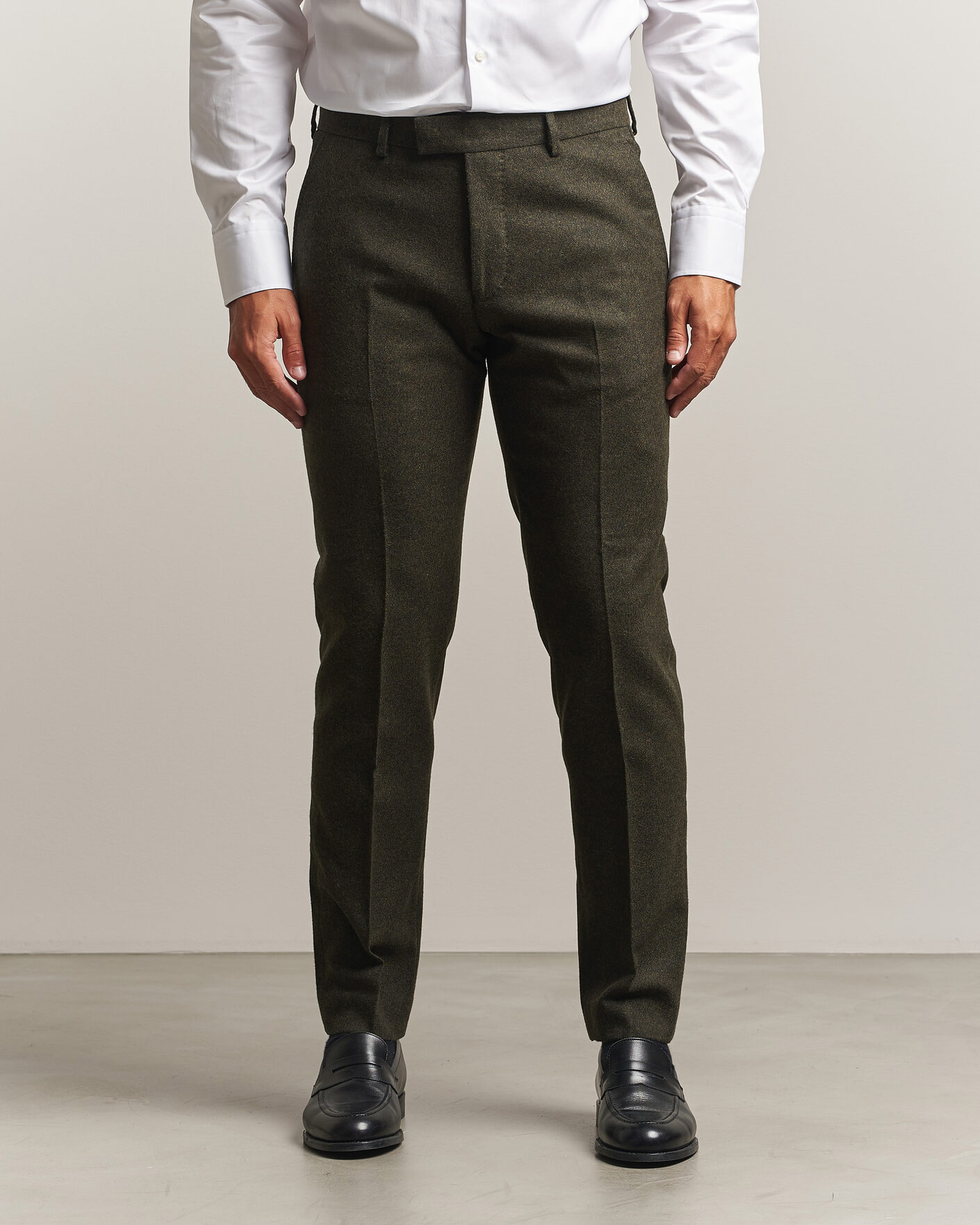 Men | Trousers | Tiger of Sweden | Tenuta Wool Flannel Suit Trousers Muted Canopy