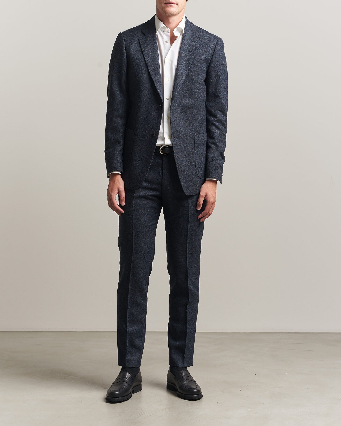 Men | Trousers | Tiger of Sweden | Tenuta Wool Flannel Suit Trousers Midnight Blue