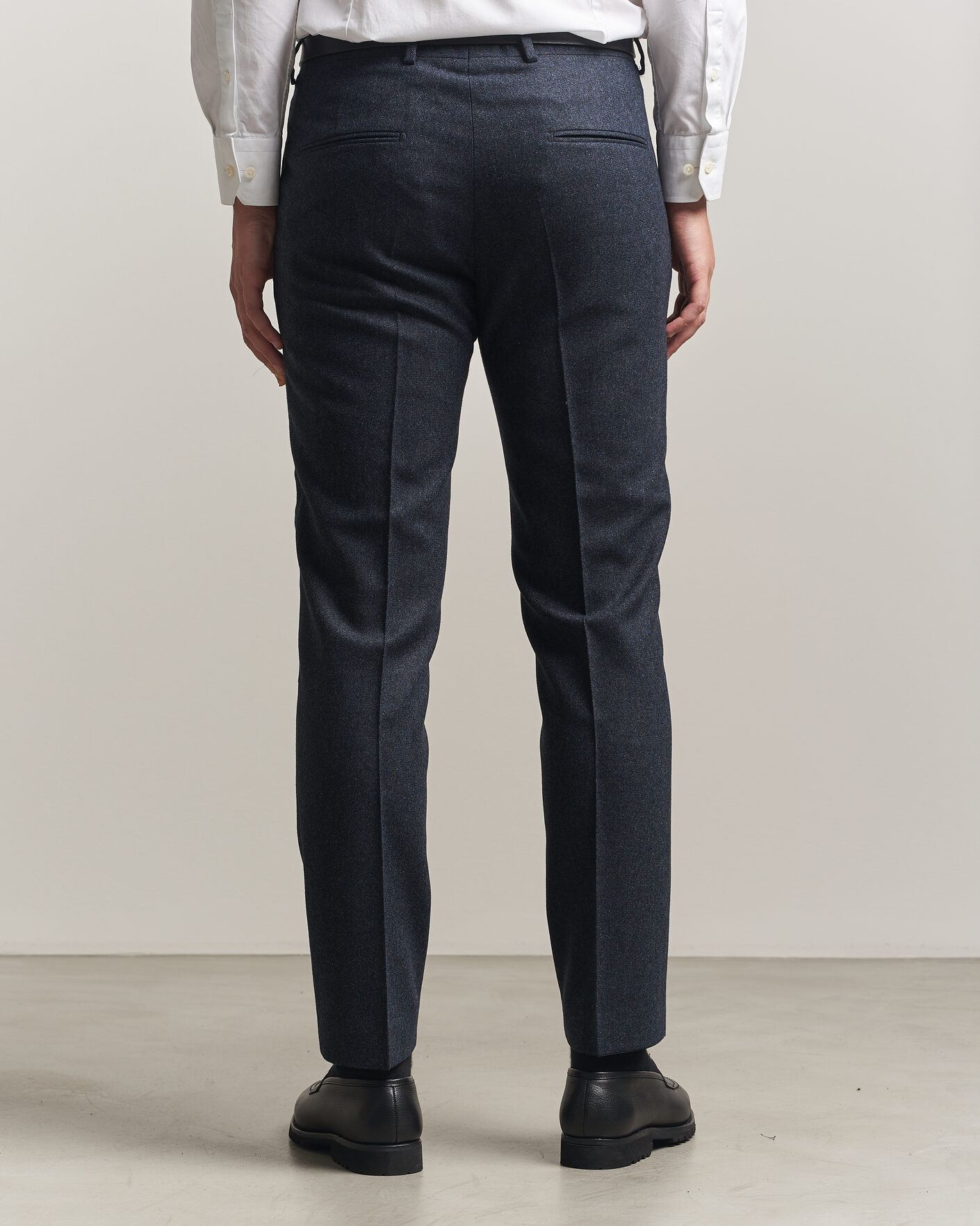 Men | Trousers | Tiger of Sweden | Tenuta Wool Flannel Suit Trousers Midnight Blue