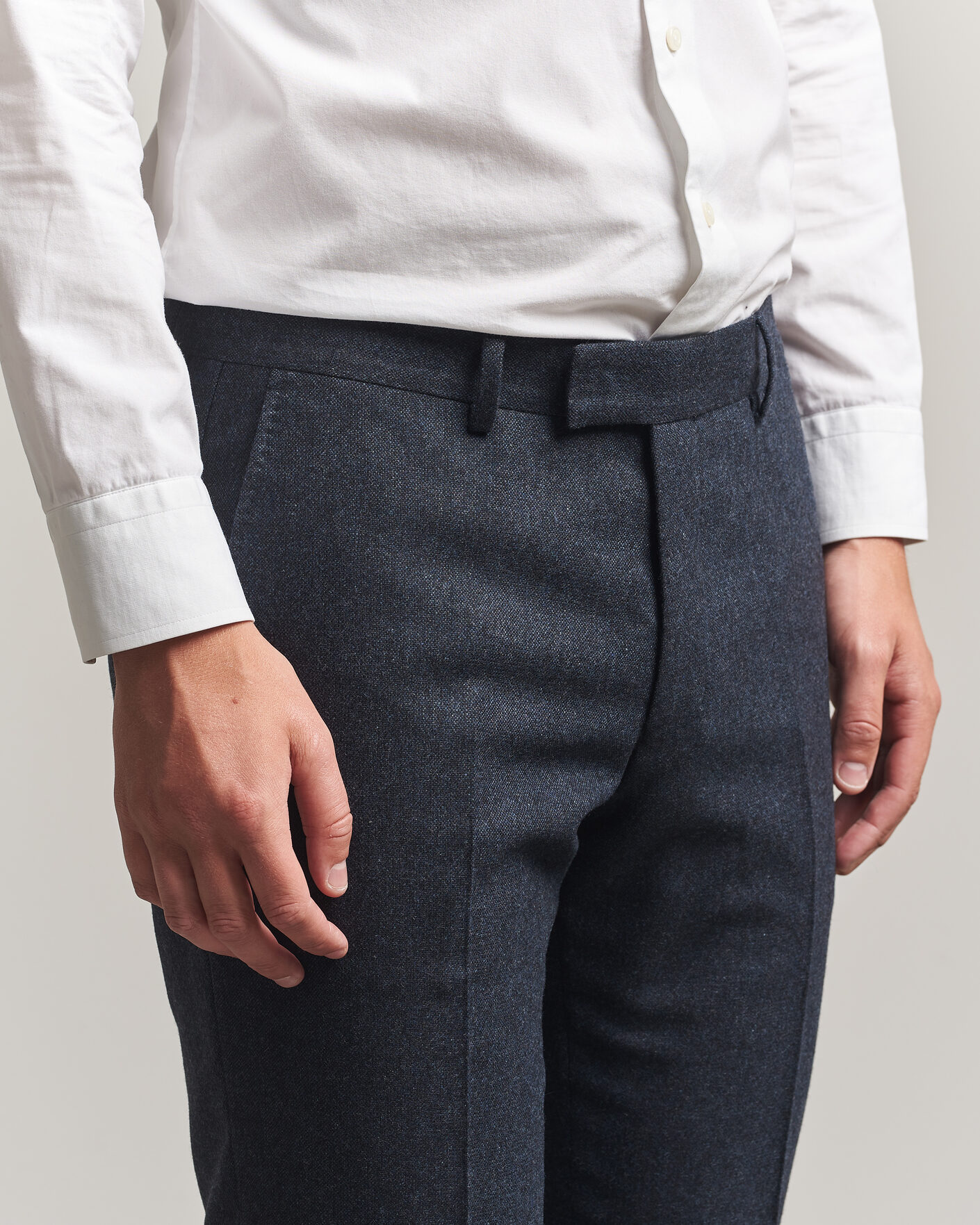 Men | Trousers | Tiger of Sweden | Tenuta Wool Flannel Suit Trousers Midnight Blue