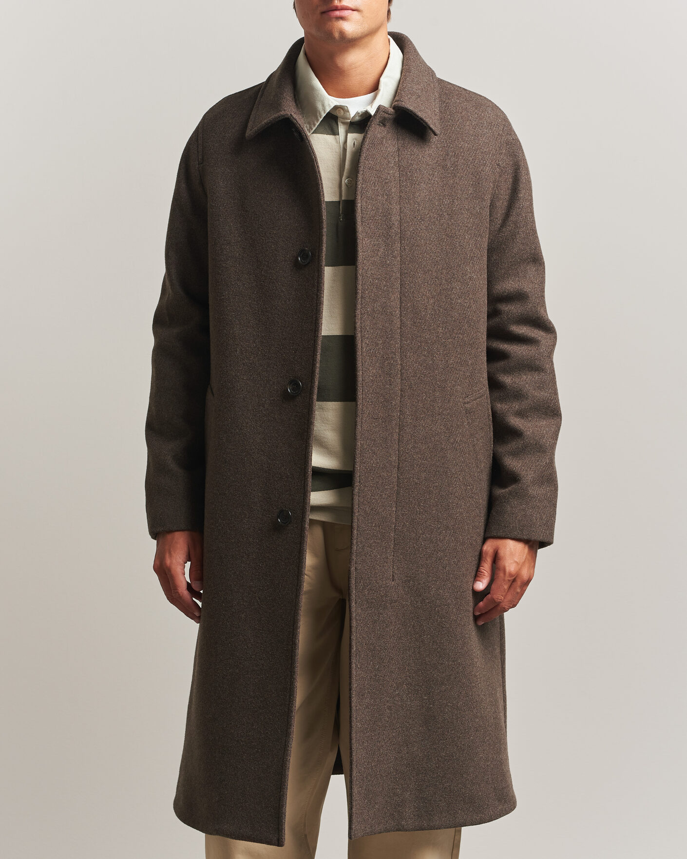 Men | Coats & Jackets | Tiger of Sweden | Carlton Wool Coat Dusty Brown