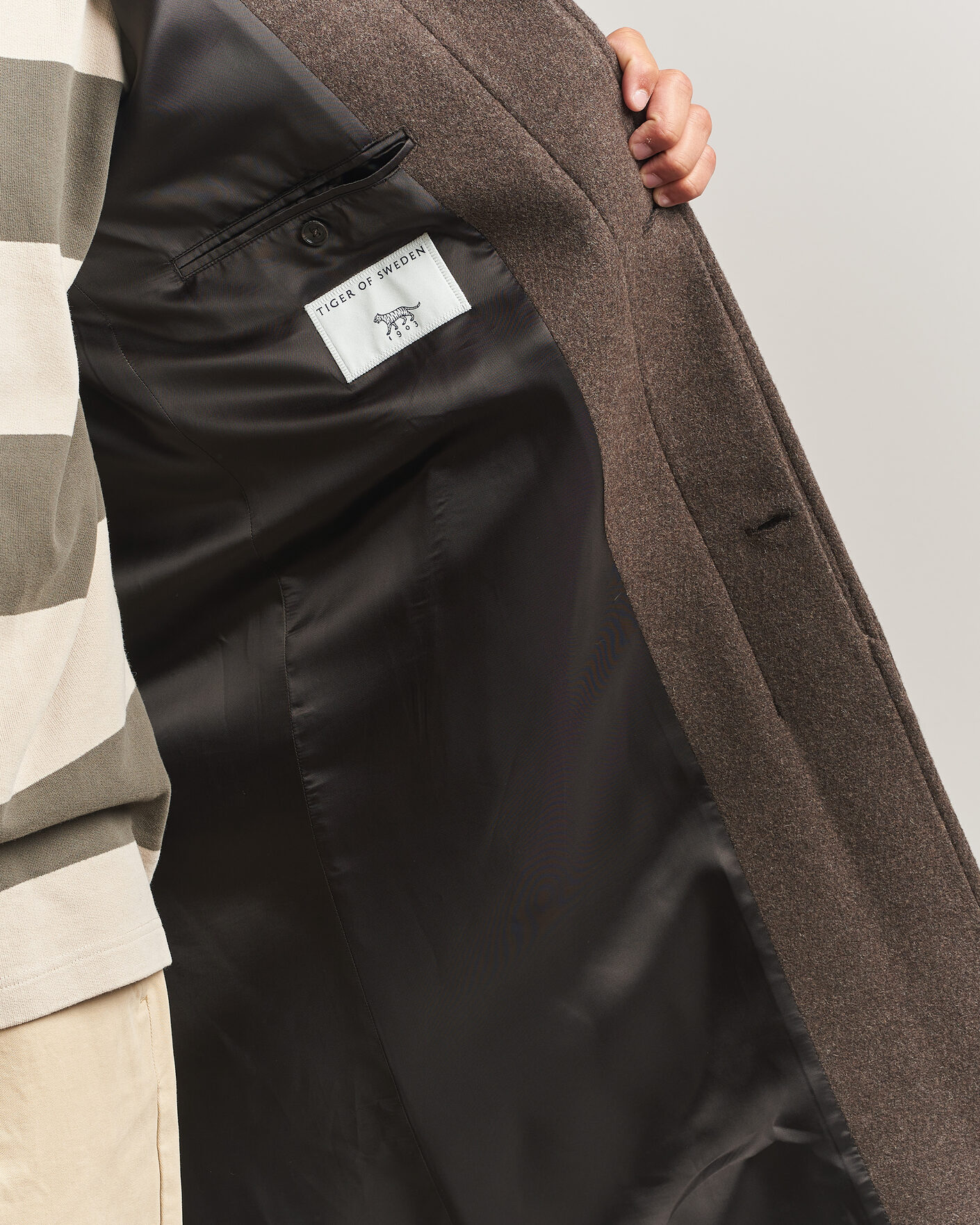 Men | Coats & Jackets | Tiger of Sweden | Carlton Wool Coat Dusty Brown