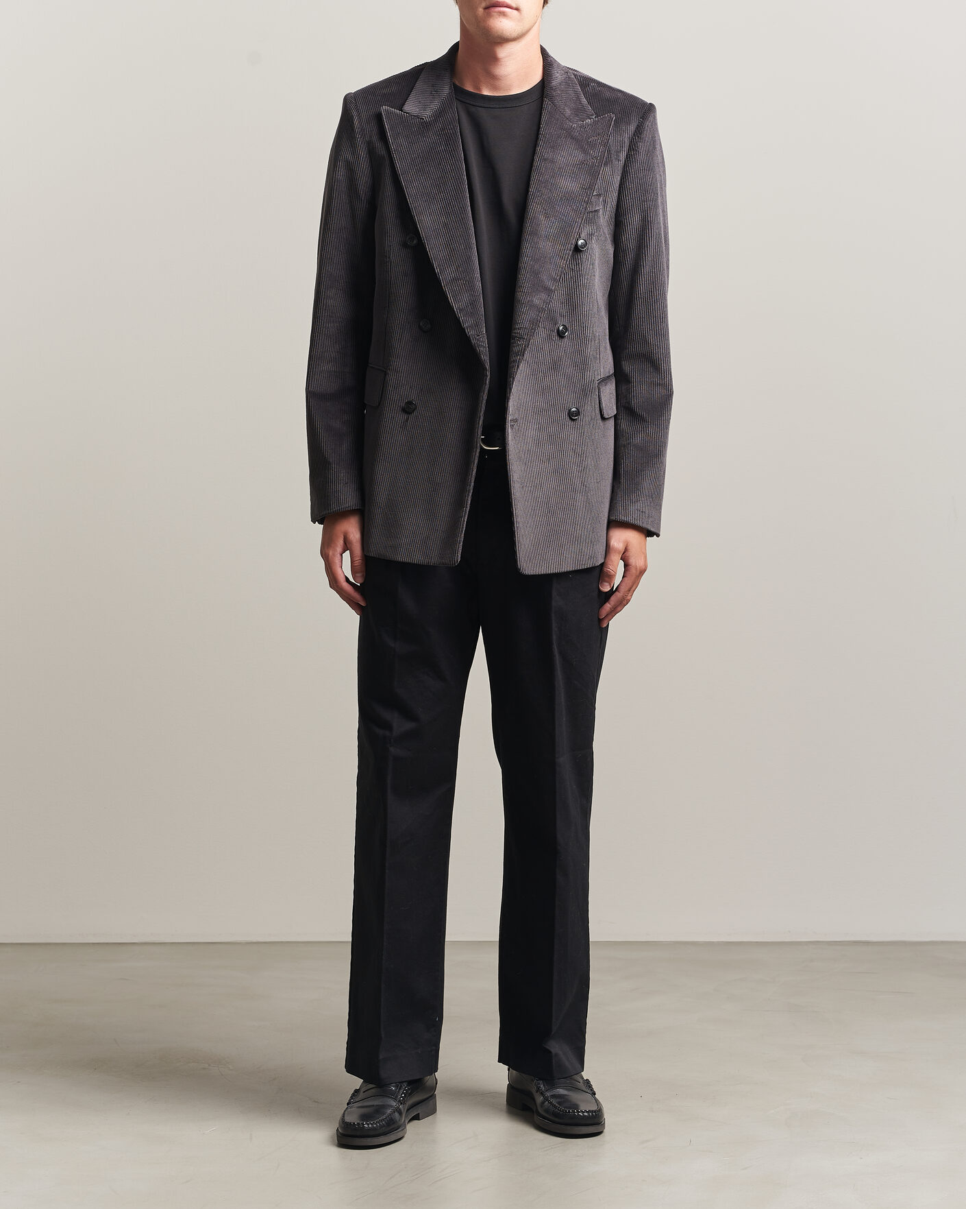 Men | Blazers | Tiger of Sweden | 1903 Corduroy Double Breasted Blazer Phantom