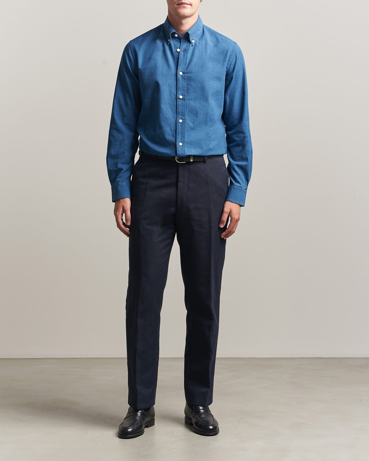 Men | Shirts | Tiger of Sweden | Bjorn Denim Shirt Blue