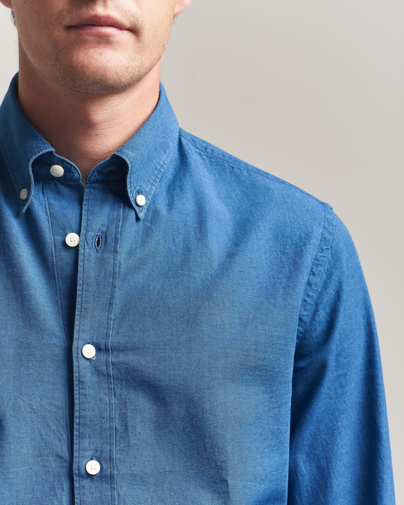 Men | Shirts | Tiger of Sweden | Bjorn Denim Shirt Blue