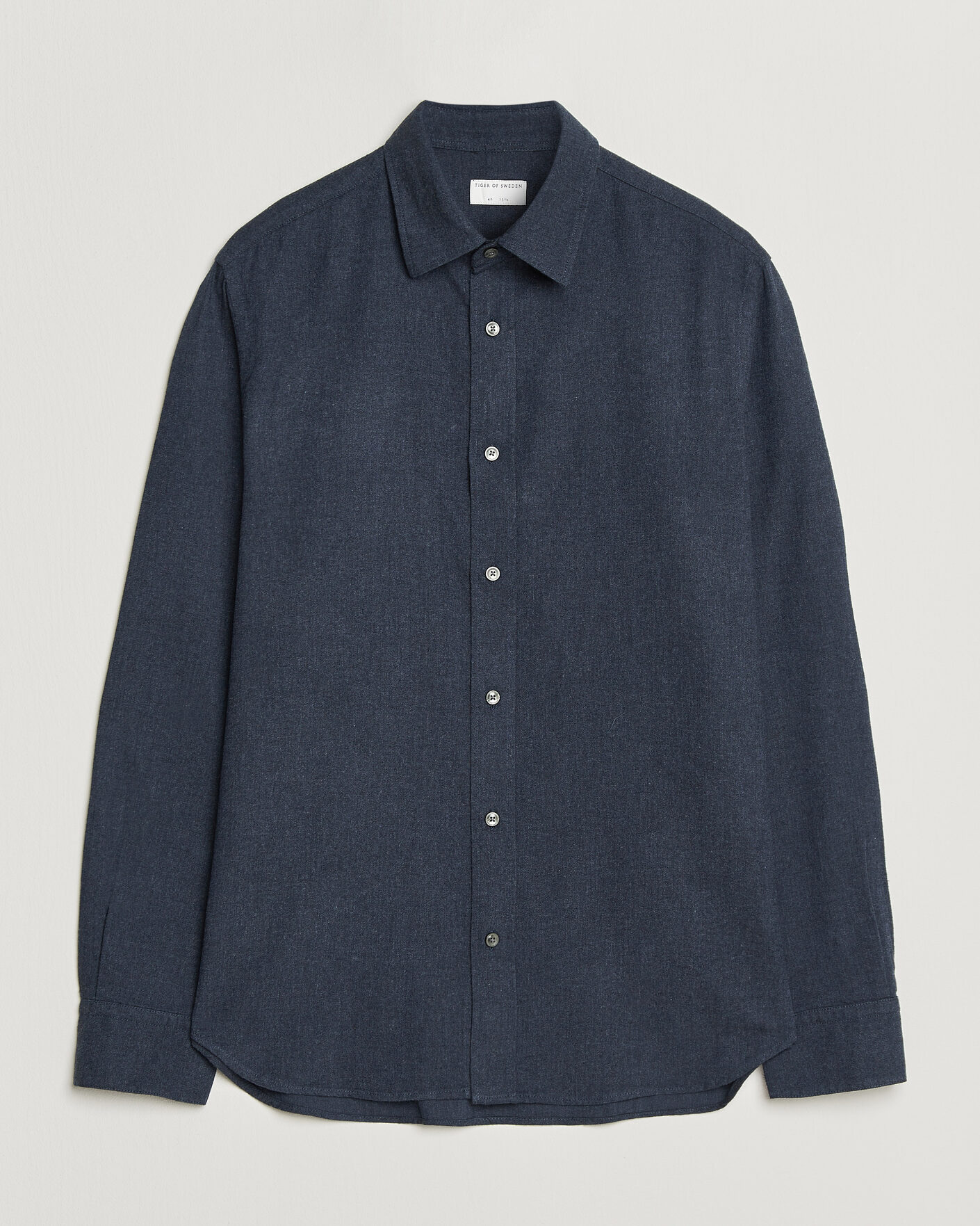 Men | Shirts | Tiger of Sweden | Bjorn Brushed Cotton Shirt Steel Blue