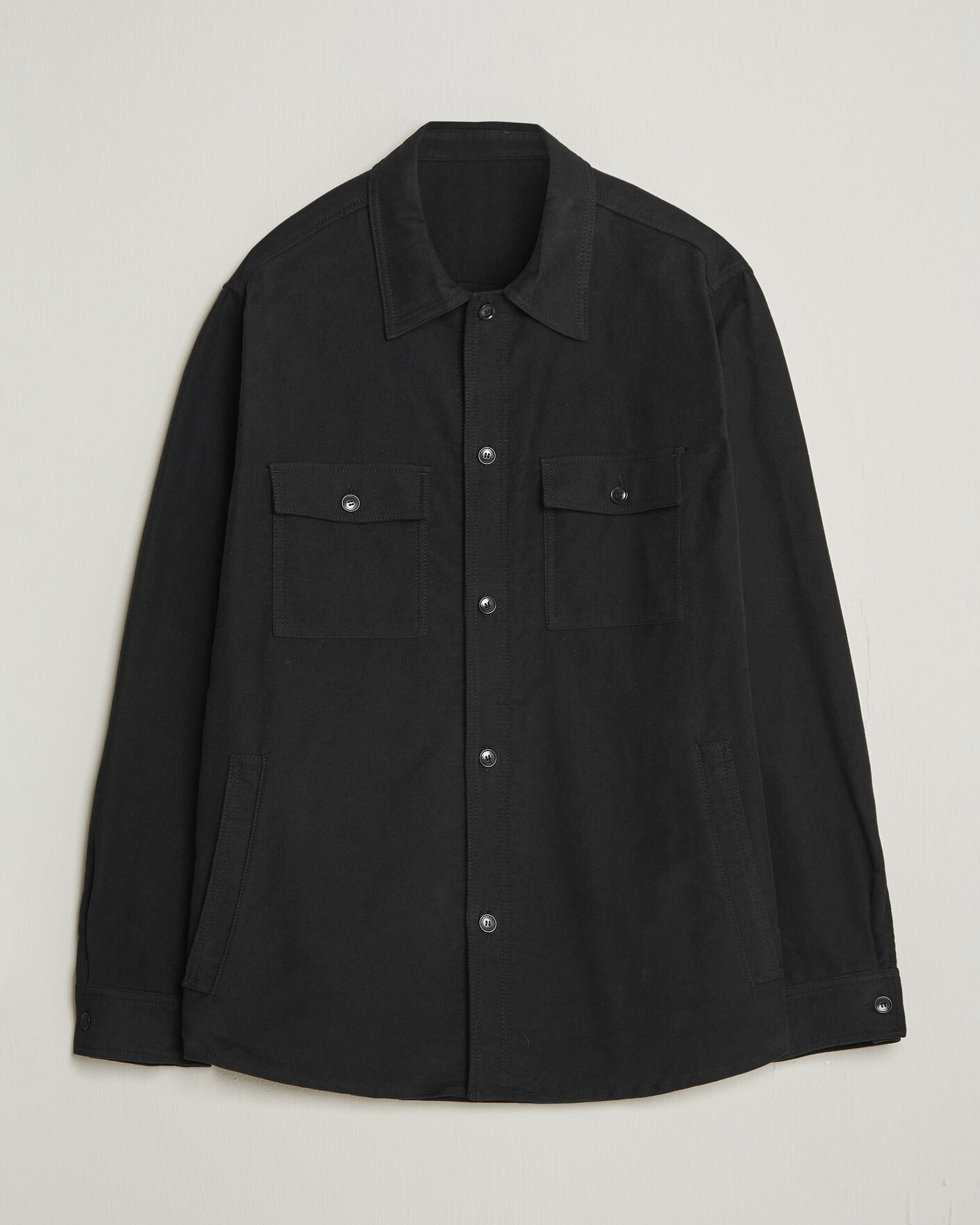 Men | Shirts | Tiger of Sweden | Bishop Cotton Overshirt Black