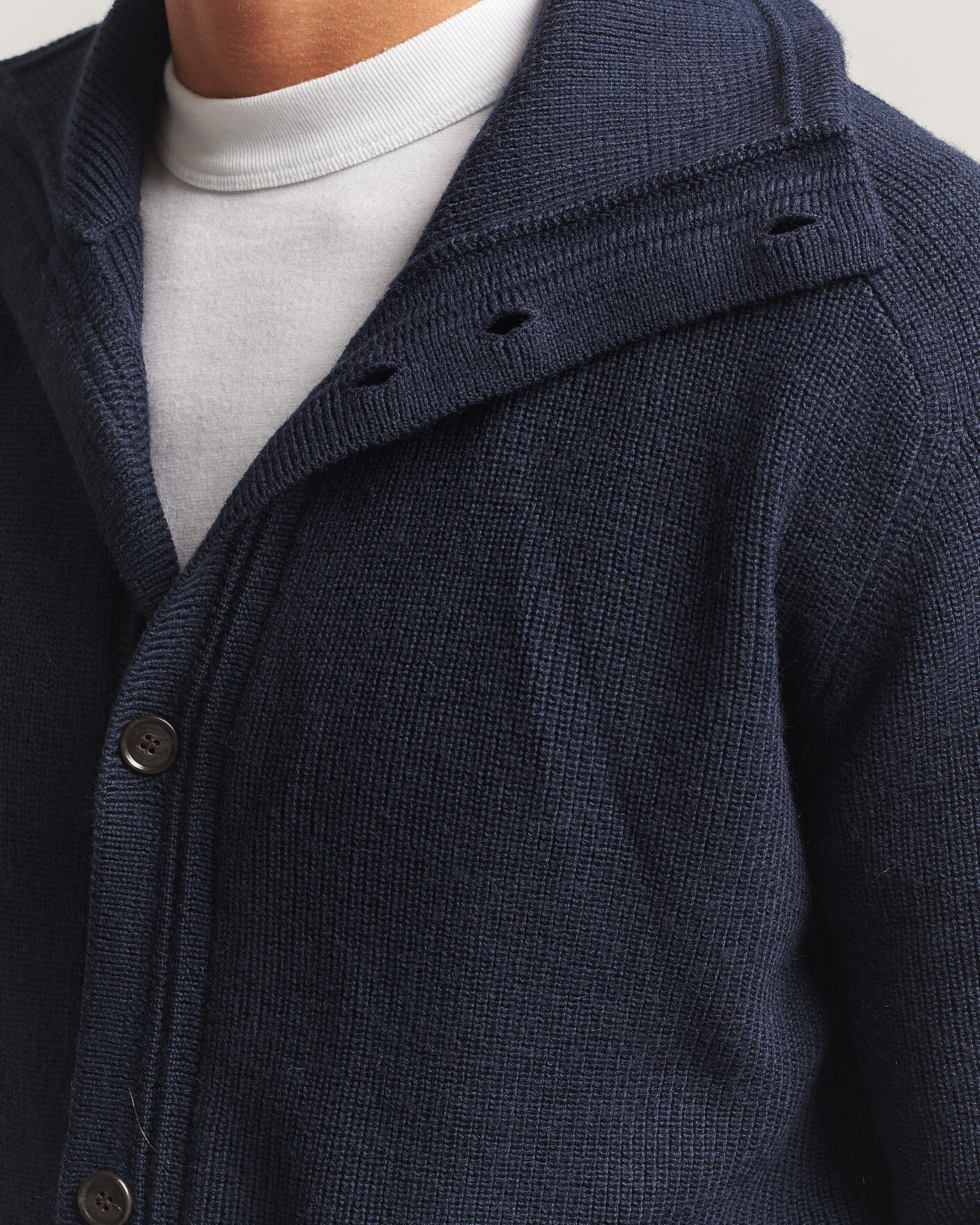 Men | Sweaters & Knitwear | Tiger of Sweden | Leander Wool Knitted Cardigan Night Grape