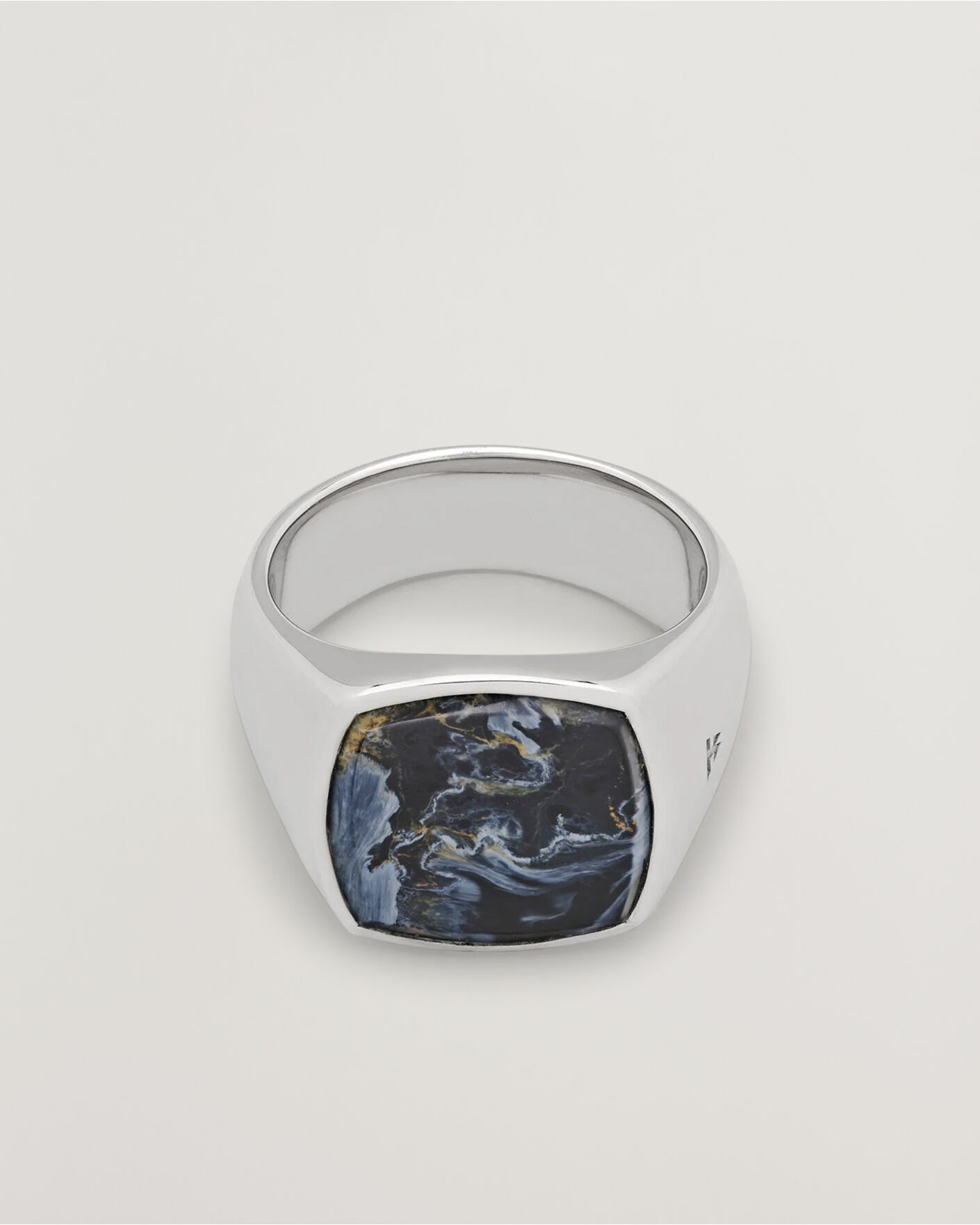 Men | Jewellery | Tom Wood | Cushion Pietersite Ring Silver
