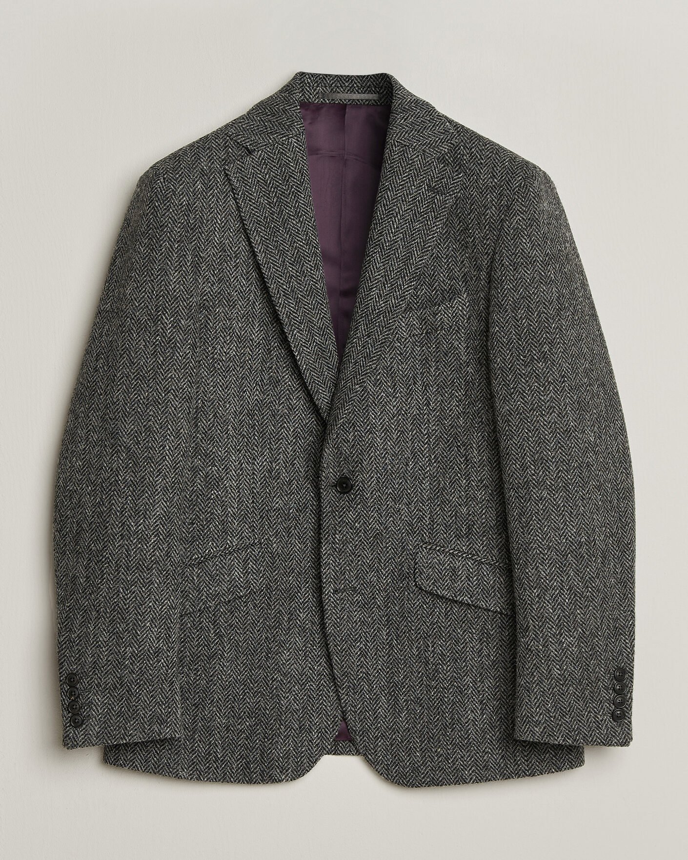 Men | Blazers | Walker Slater | Edward Harris Tweed Herringbone Blazer Charcoal