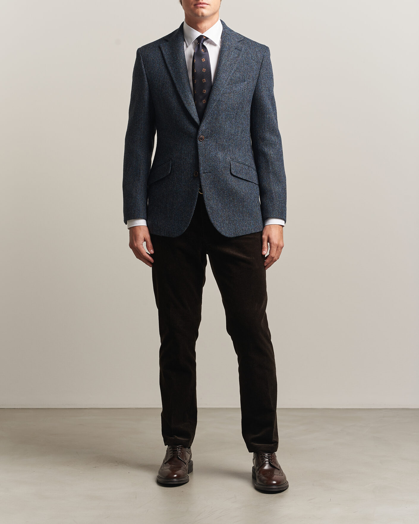 Men | Blazers | Walker Slater | Edward Harris Tweed Herringbone Blazer Navy