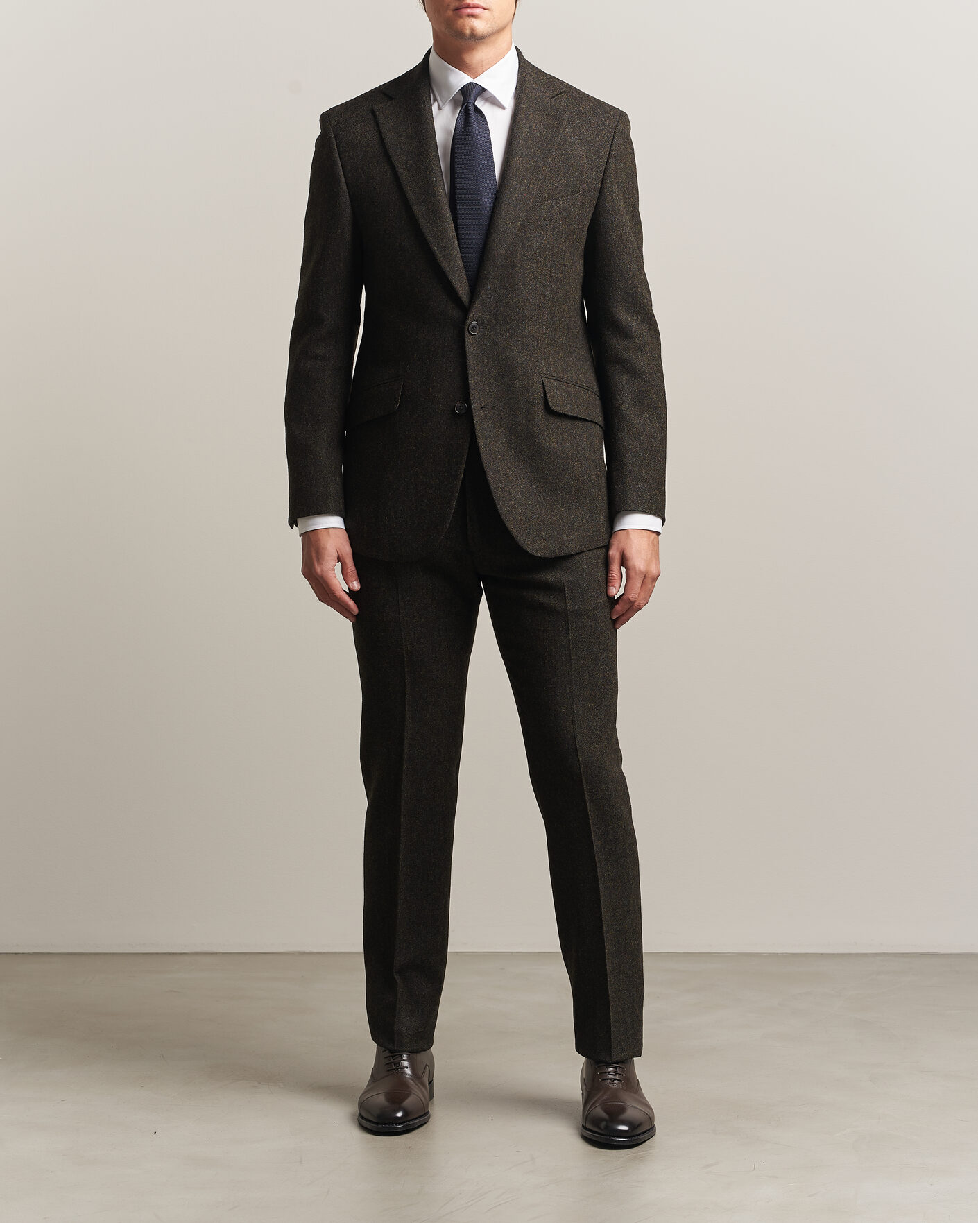 Men | Trousers | Walker Slater | Edward Shetland Wool Donegal Trousers Brown