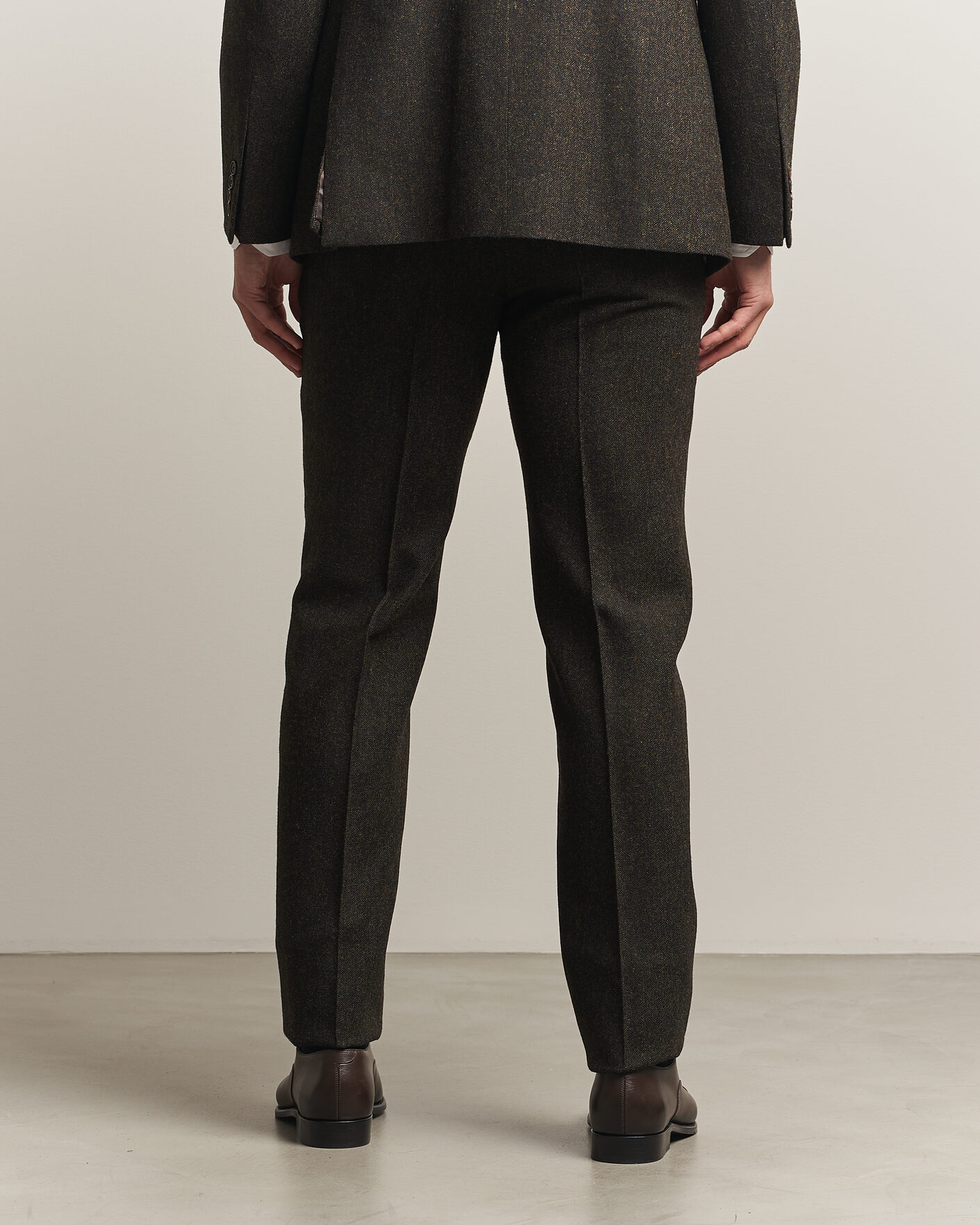 Men | Trousers | Walker Slater | Edward Shetland Wool Donegal Trousers Brown