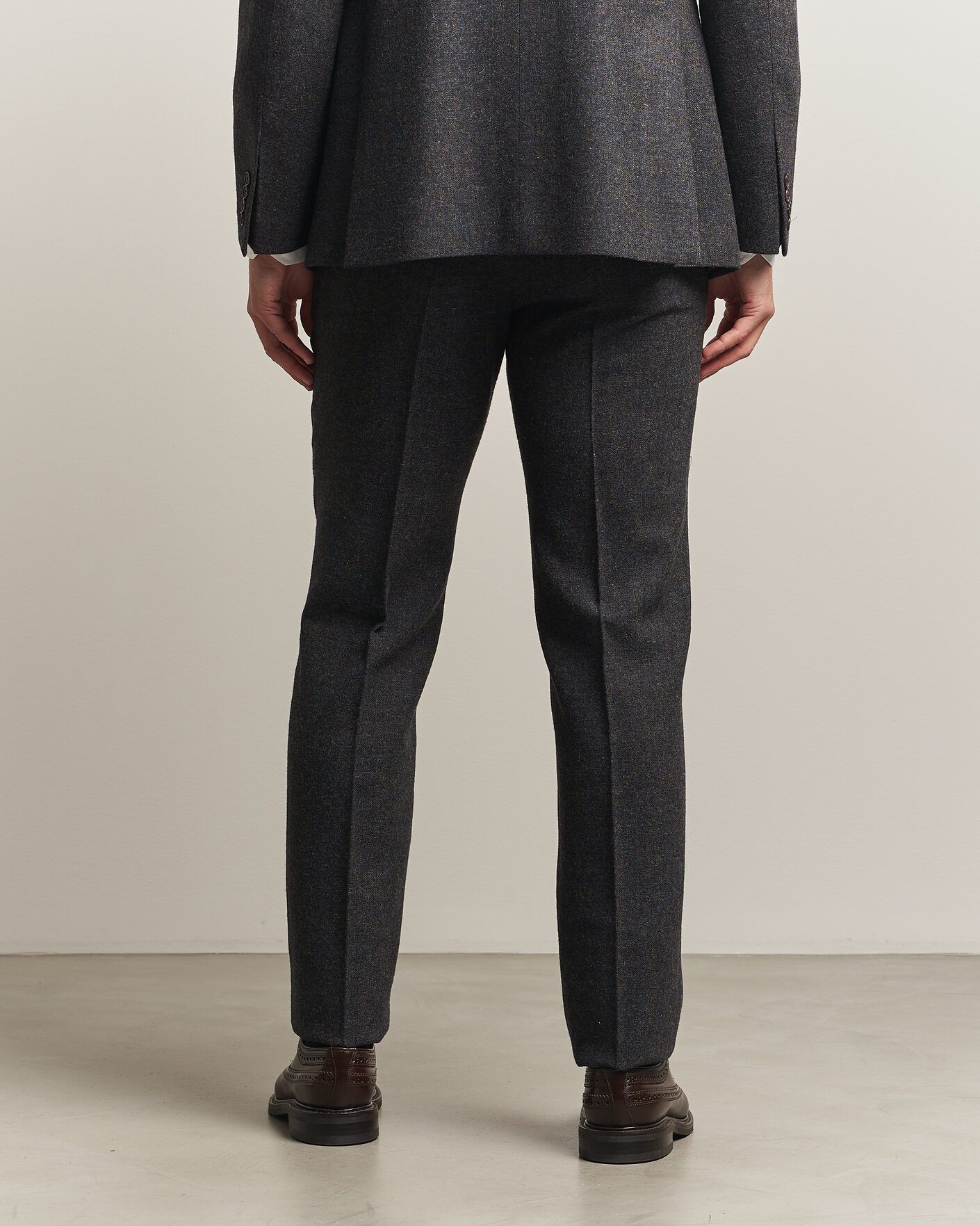Men | Trousers | Walker Slater | Edward Shetland Wool Donegal Trousers Navy