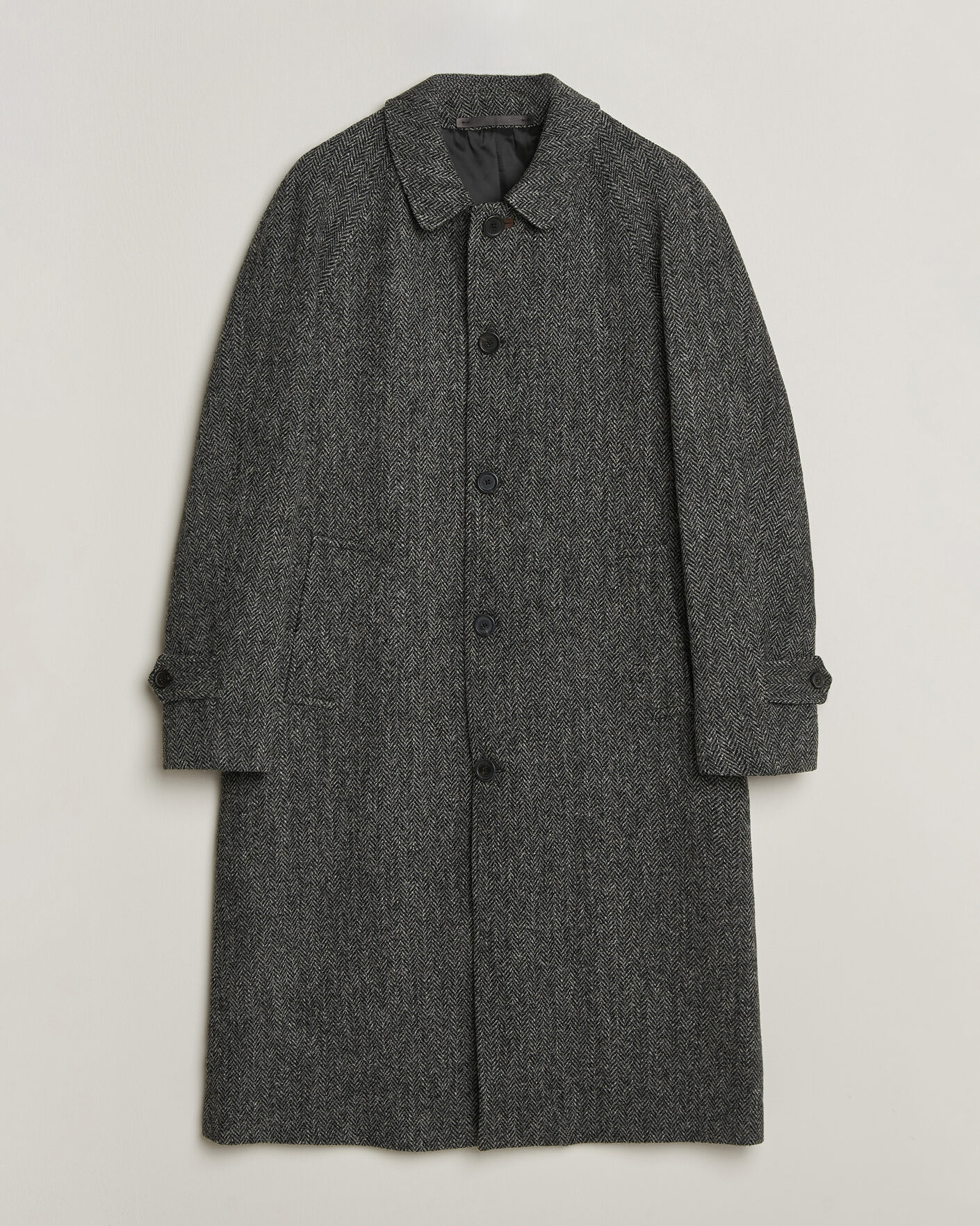 Men | Coats & Jackets | Walker Slater | Sherlock Harris Tweed Herringbone Coat Charcoal