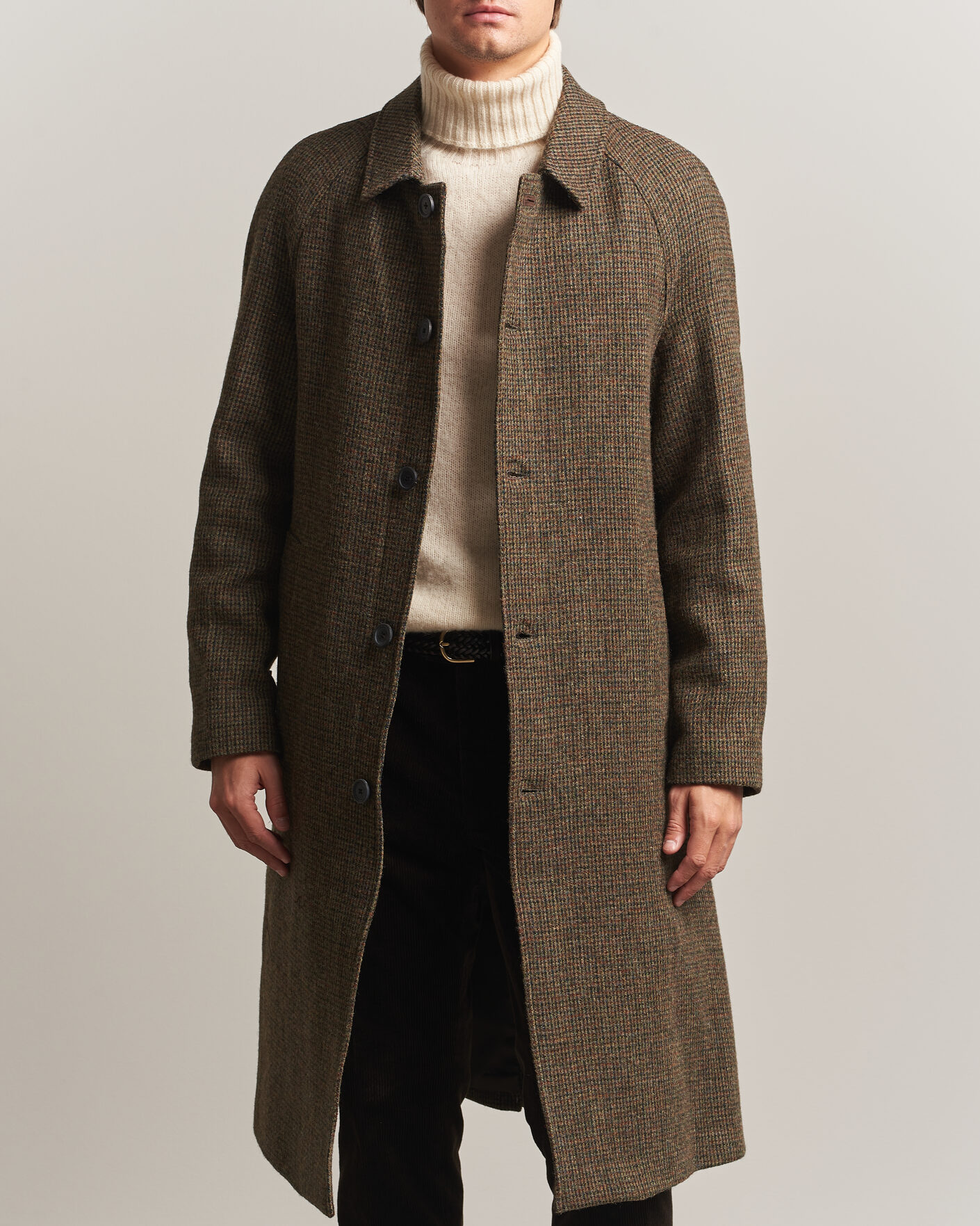 Men | Coats & Jackets | Walker Slater | Sherlock Harris Tweed Microcheck Coat Amber Brown