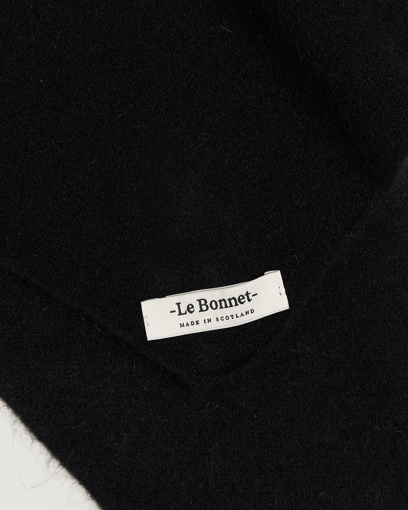 Men | Dress Scarves | Le Bonnet | Lambswool/Caregora Bandana Onyx