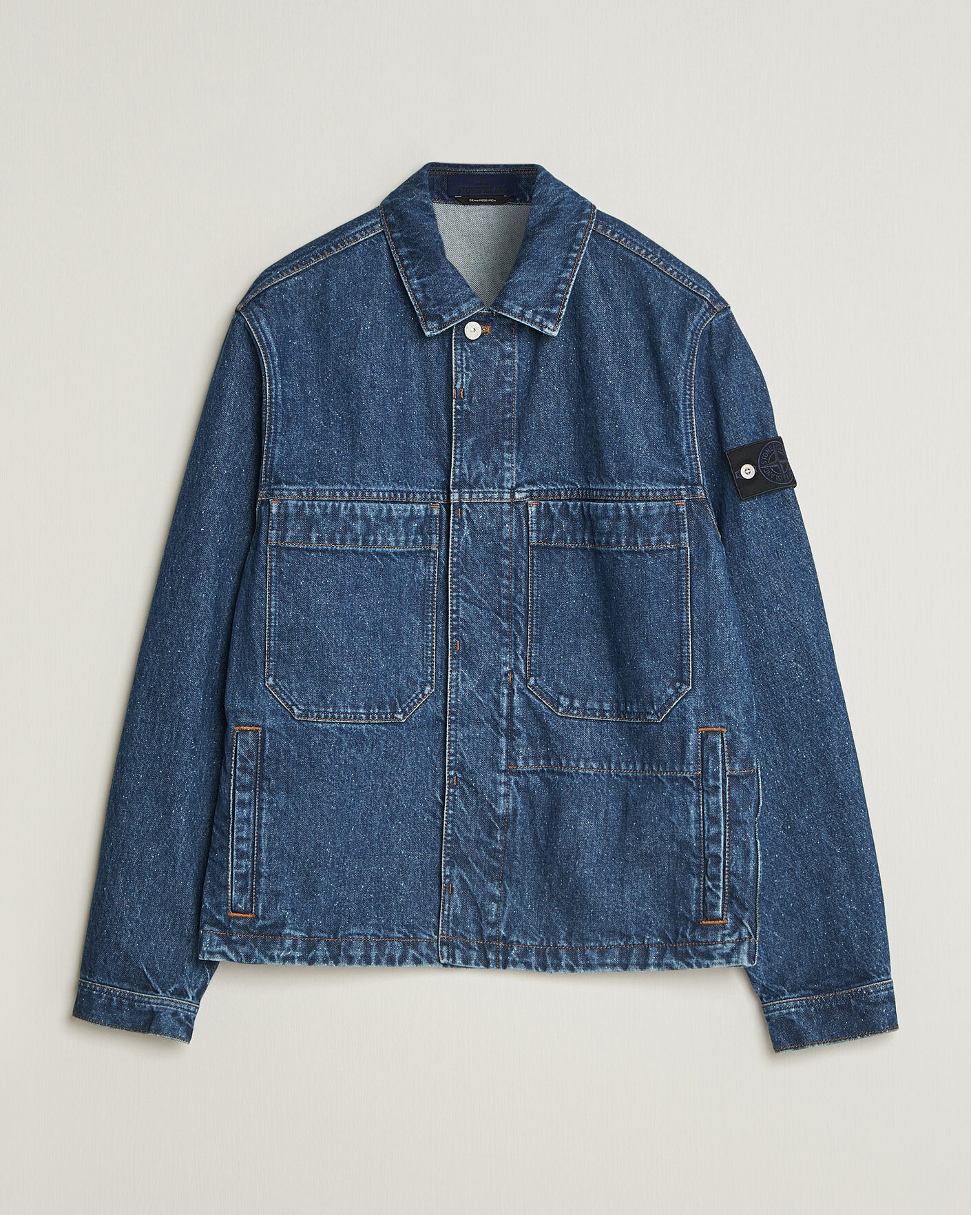 Men | Coats & Jackets | Stone Island | Indigo Denim Coach Jacket Blue Medium Wash