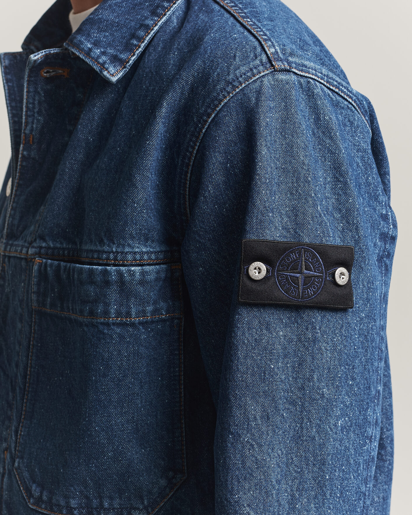 Men | Coats & Jackets | Stone Island | Indigo Denim Coach Jacket Blue Medium Wash
