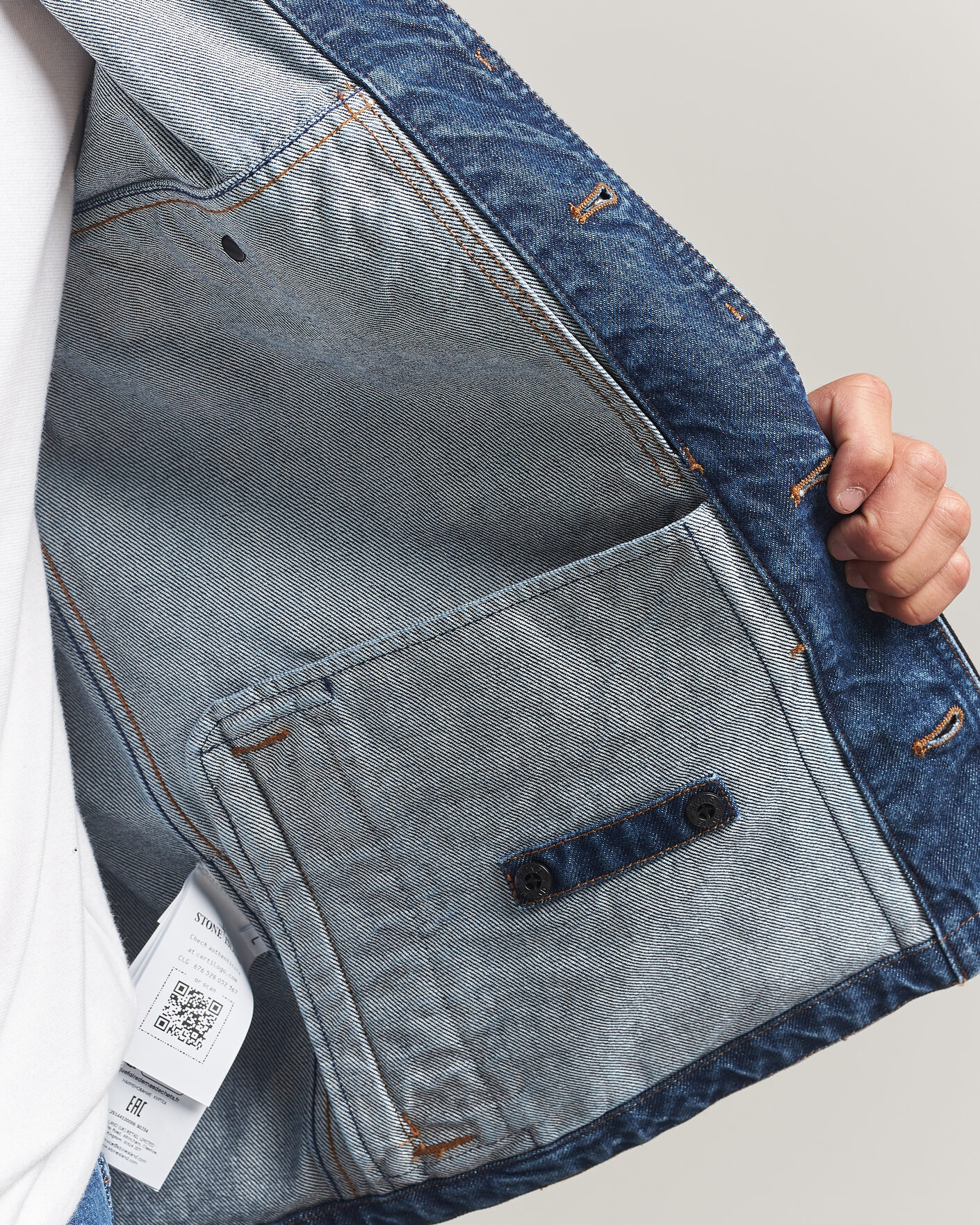Men | Coats & Jackets | Stone Island | Indigo Denim Coach Jacket Blue Medium Wash