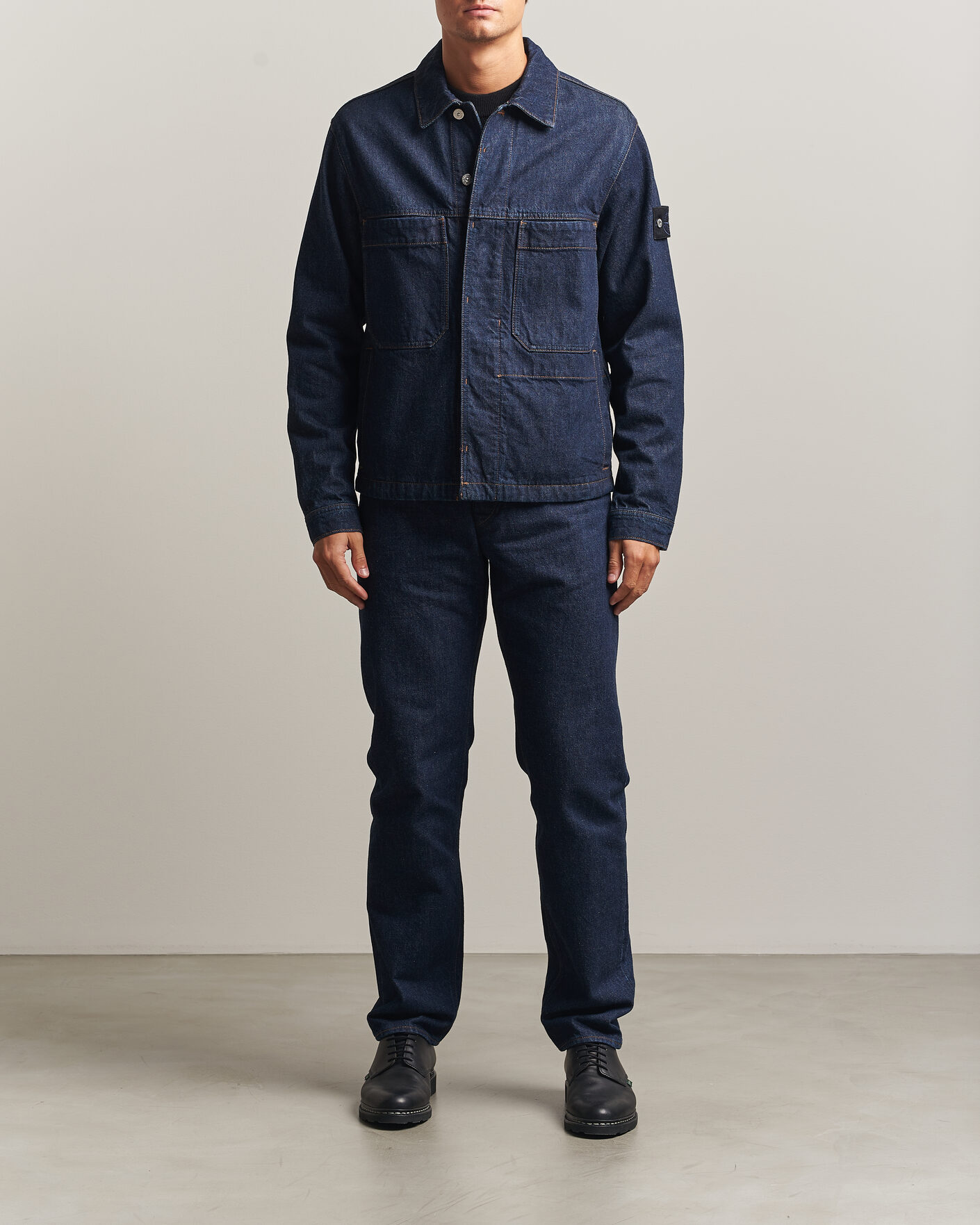 Men | Coats & Jackets | Stone Island | Indigo Denim Coach Jacket Blue Rinse