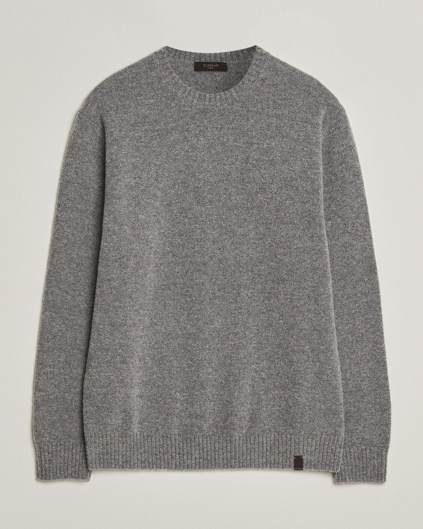 Men | Sweaters & Knitwear | Zanone | Wool Boucle Crew Neck Grey Melange