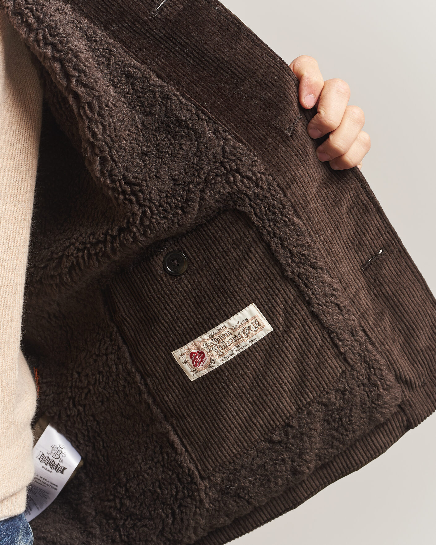 Men | Coats & Jackets | Baracuta | Waxed Sherling Lined Deck Jacket Deep Moss