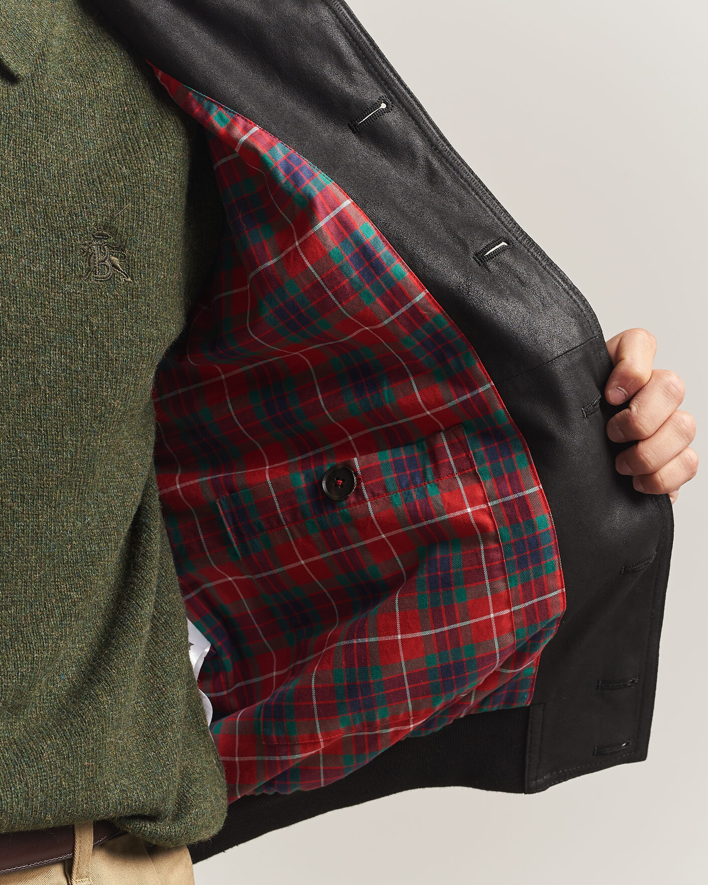 Men | Coats & Jackets | Baracuta | Suede Blouson Jacket Black