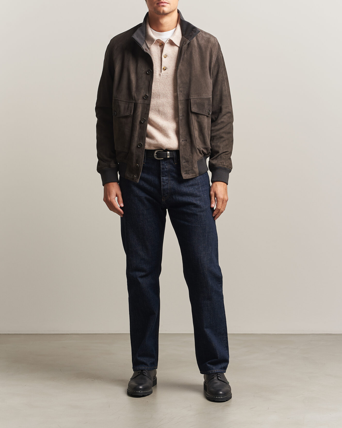 Men | Coats & Jackets | Baracuta | Suede Blouson Jacket December Sky