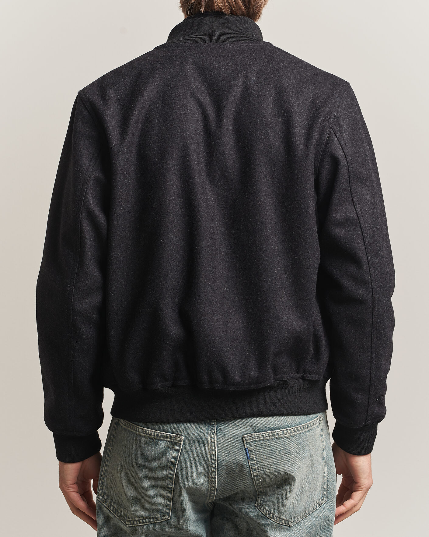Men | Coats & Jackets | Baracuta | Melton Wool Blouson Jacket Charcoal