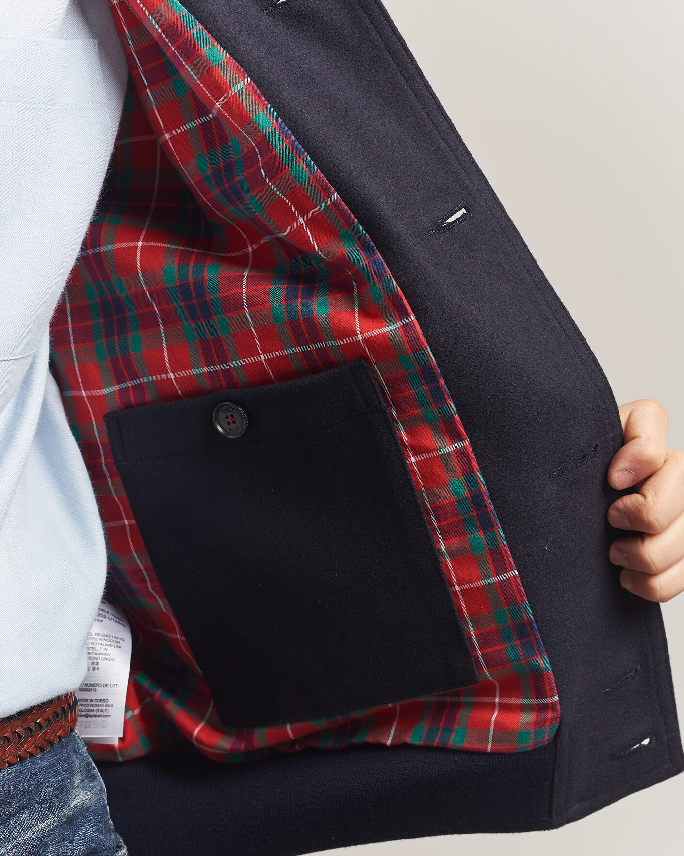 Men | Coats & Jackets | Baracuta | Melton Wool Blouson Jacket Deep Blue