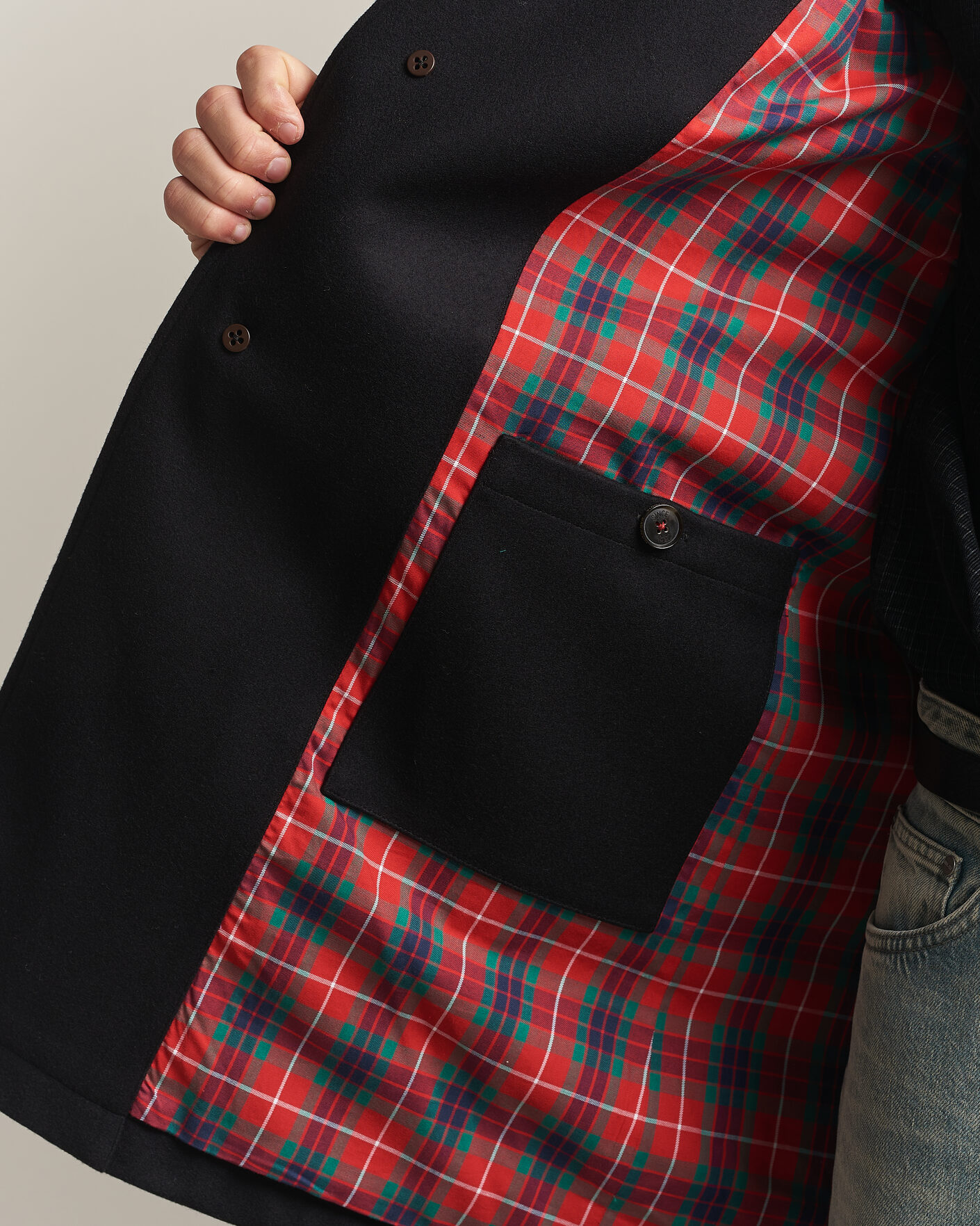 Men | Coats & Jackets | Baracuta | G10 Melton Wool Coat Black
