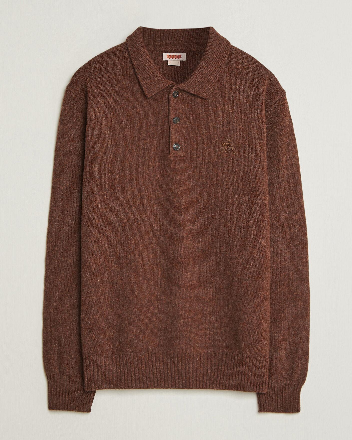 Men | Sweaters & Knitwear | Baracuta | Shetland Polo Slate Black