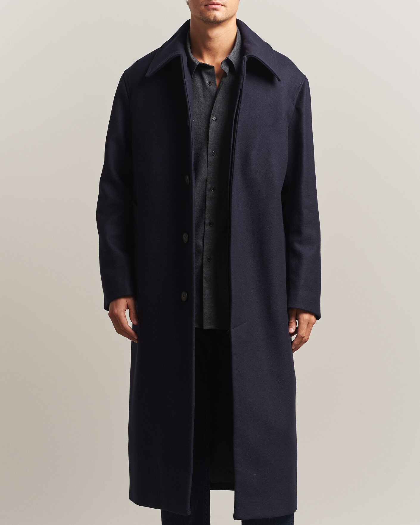 Men | Coats & Jackets | Sunflower | Wool Blend Winter Coat Navy