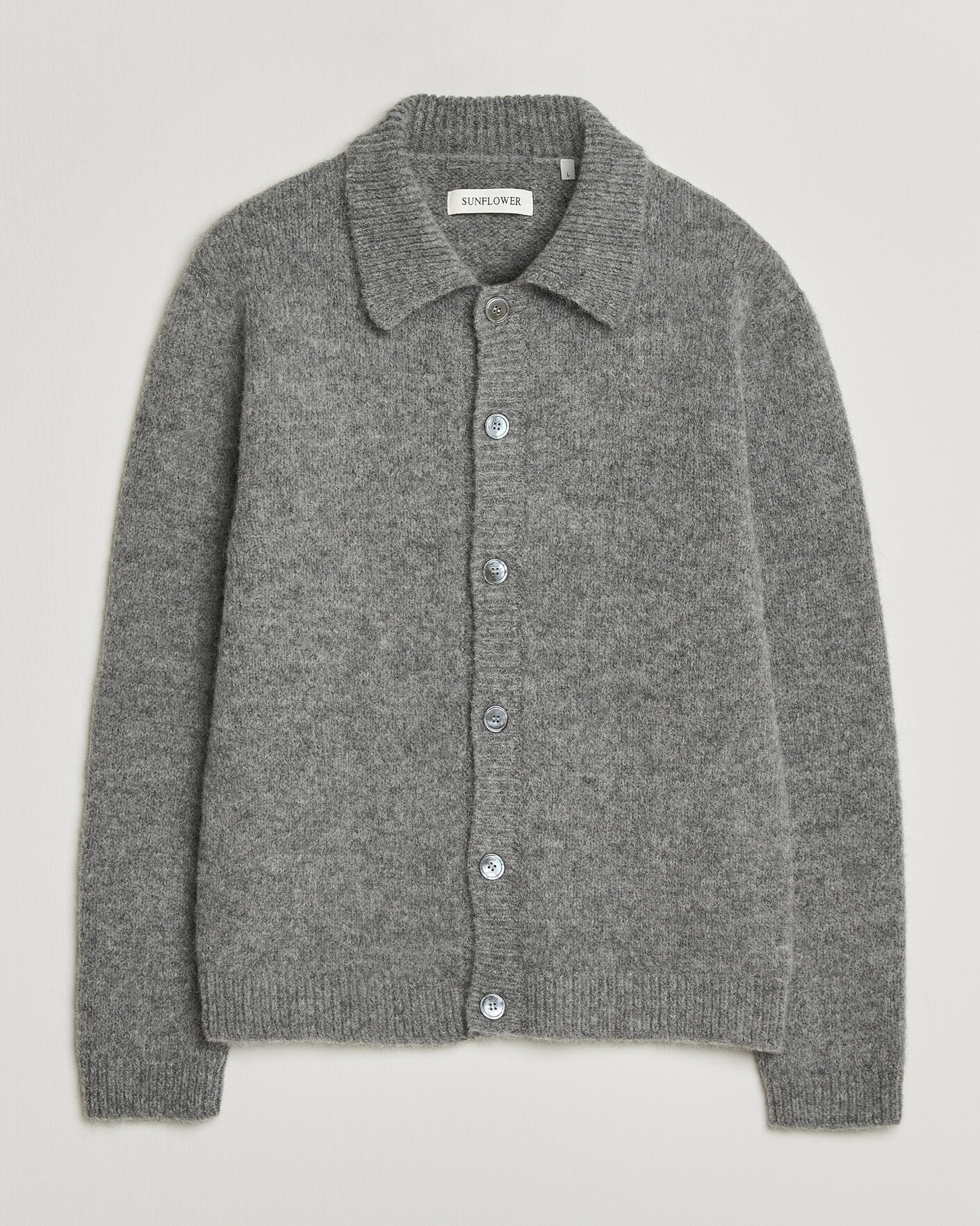 Men | Sweaters & Knitwear | Sunflower | Alpacka Cardigan Grey Melange