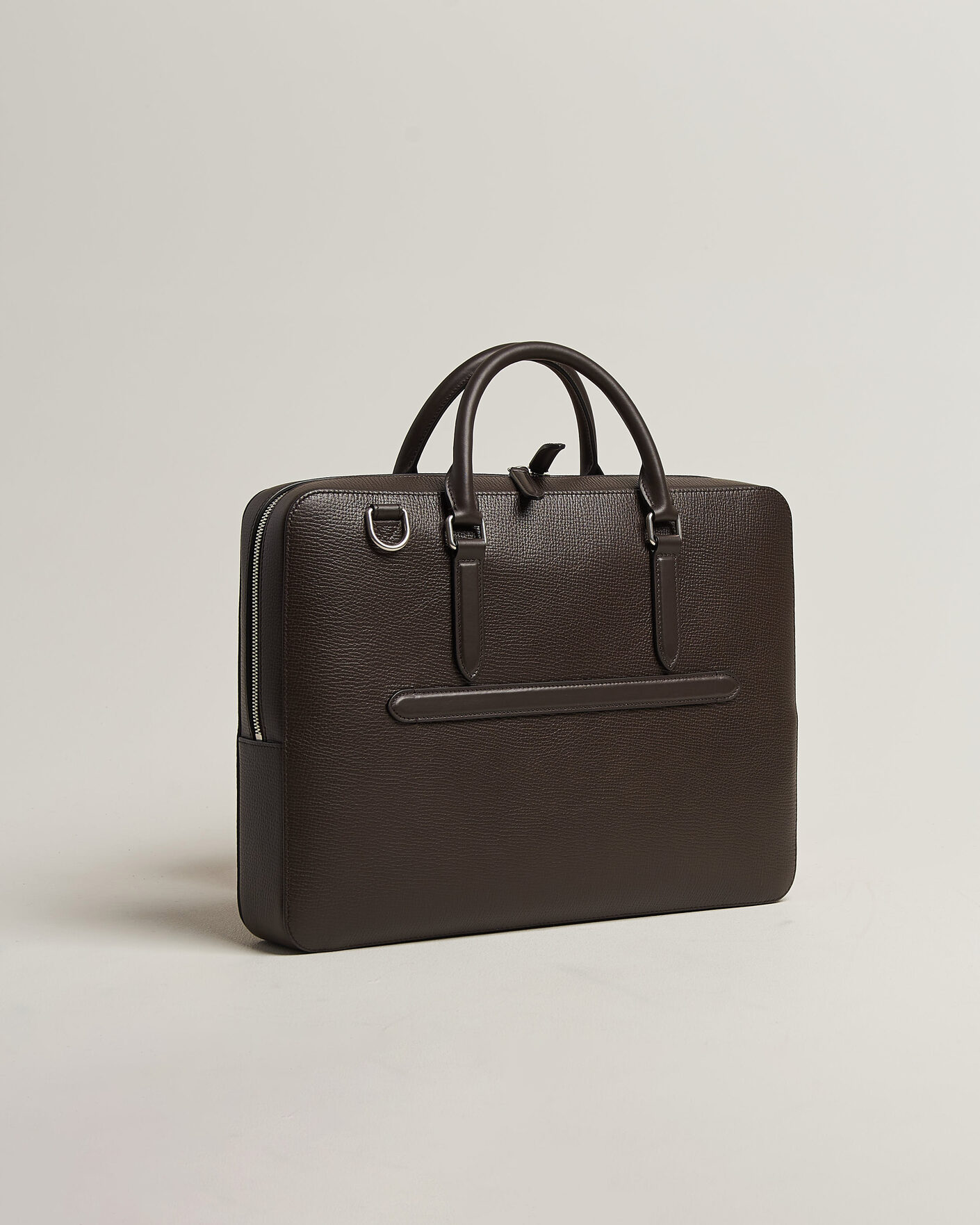 Men | Bags | Smythson | Ludlow Slim Briefcase With Zip Front Dark Brown