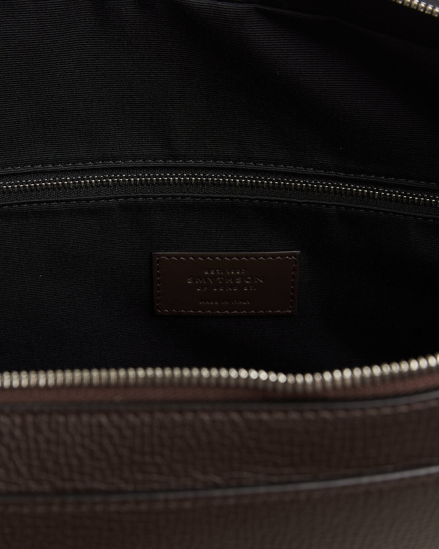 Men | Bags | Smythson | Ludlow Slim Briefcase With Zip Front Dark Brown