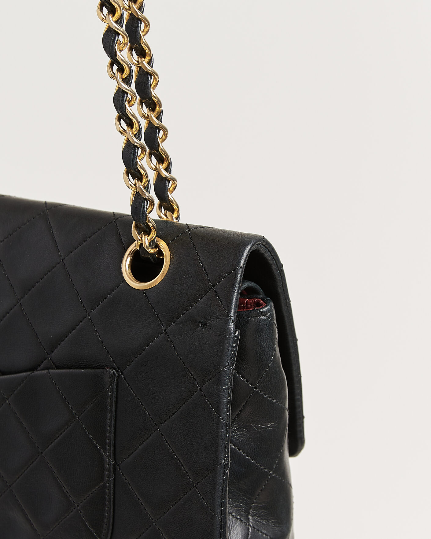 Men | Chanel Pre-Owned Classic Medium Double Flap Bag Lambskin Black | Chanel Pre-Owned | Classic Medium Double Flap Bag Lambskin Black