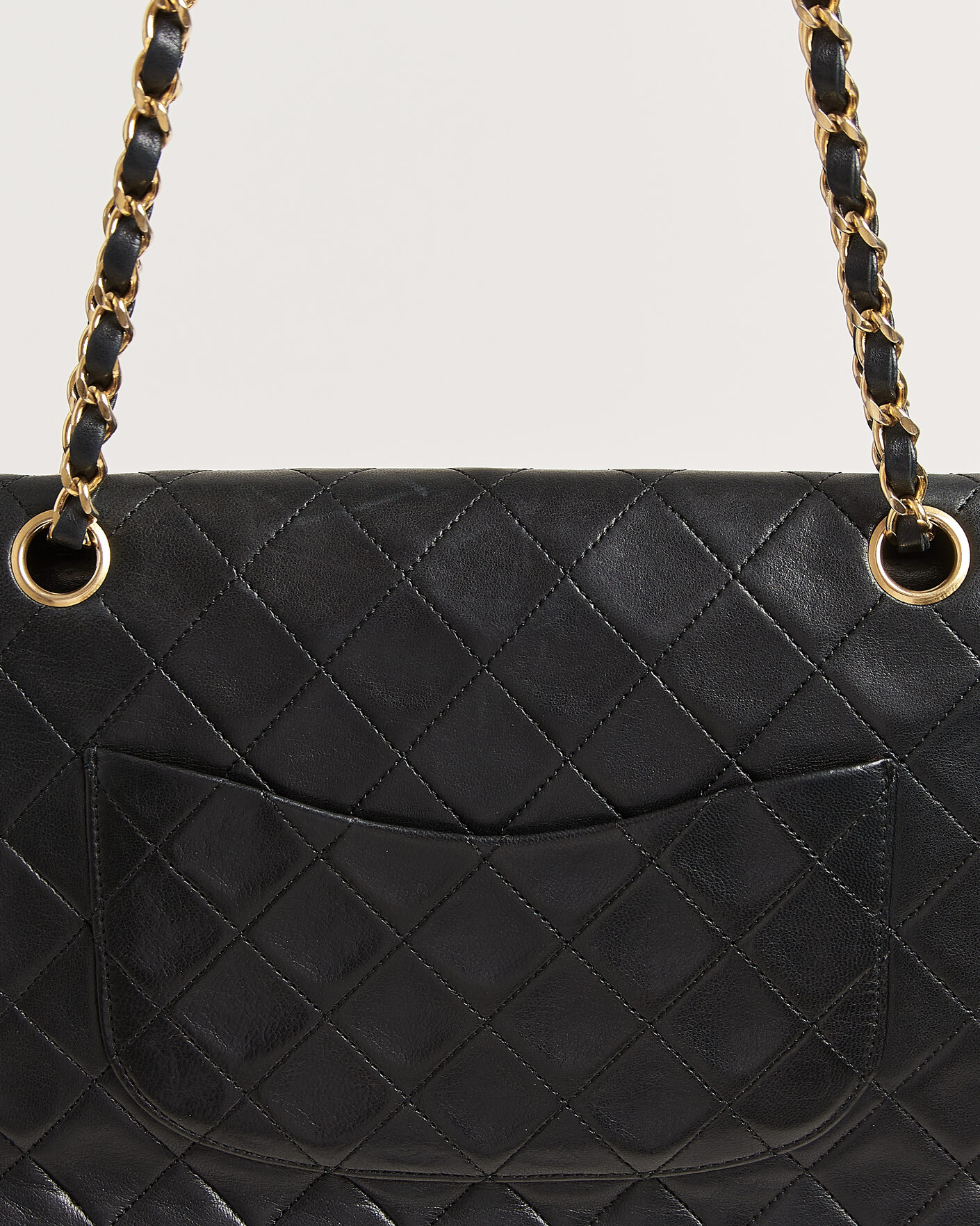 Men | Chanel Pre-Owned Classic Medium Double Flap Bag Lambskin Black | Chanel Pre-Owned | Classic Medium Double Flap Bag Lambskin Black
