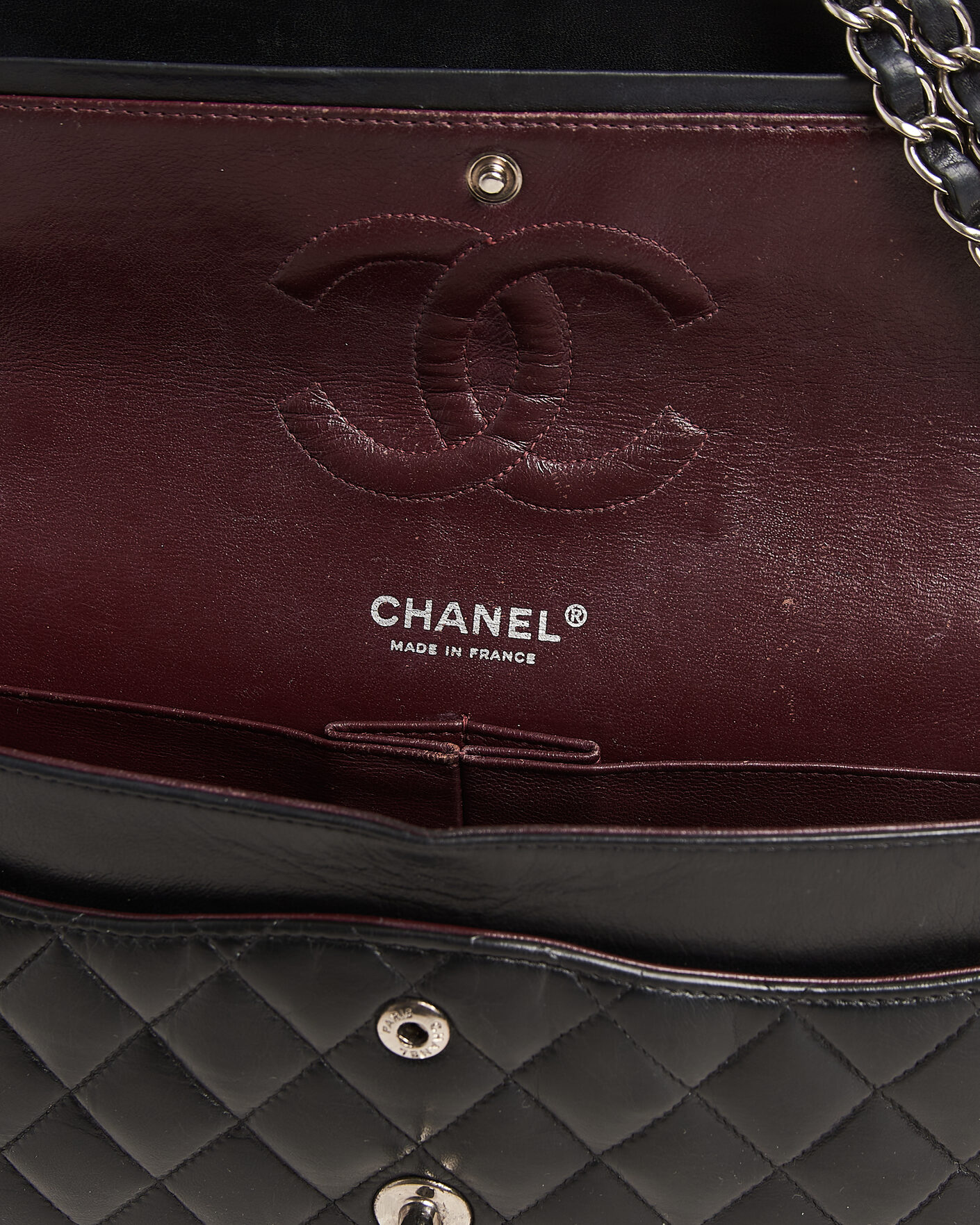 Men | Pre-Owned & Vintage Bags | Chanel Pre-Owned | Classic Medium Double Flap Bag Lambskin Black