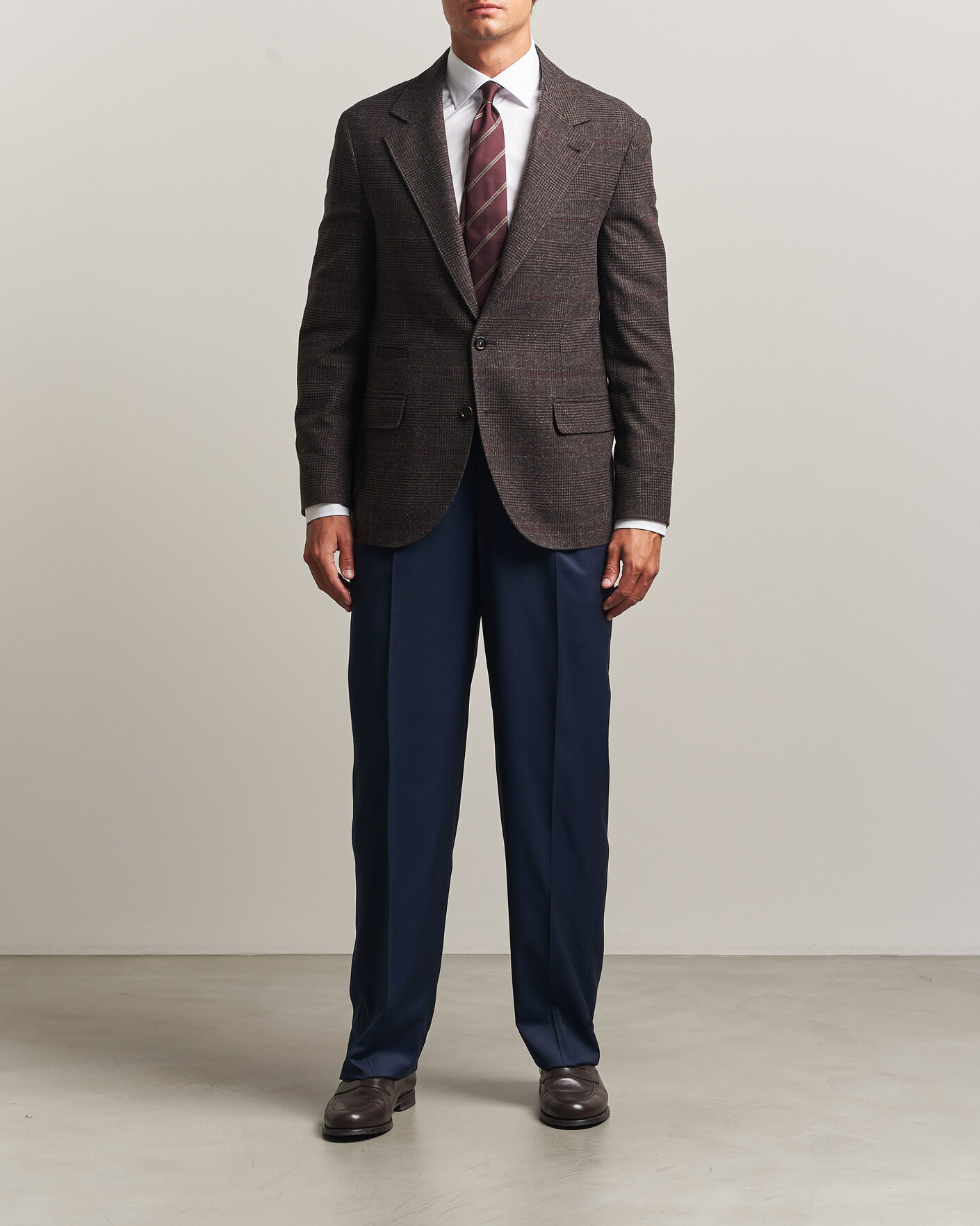 Men | Blazers | Brunello Cucinelli | Cashmere/Silk Prince Of Wales Blazer Dark Brown