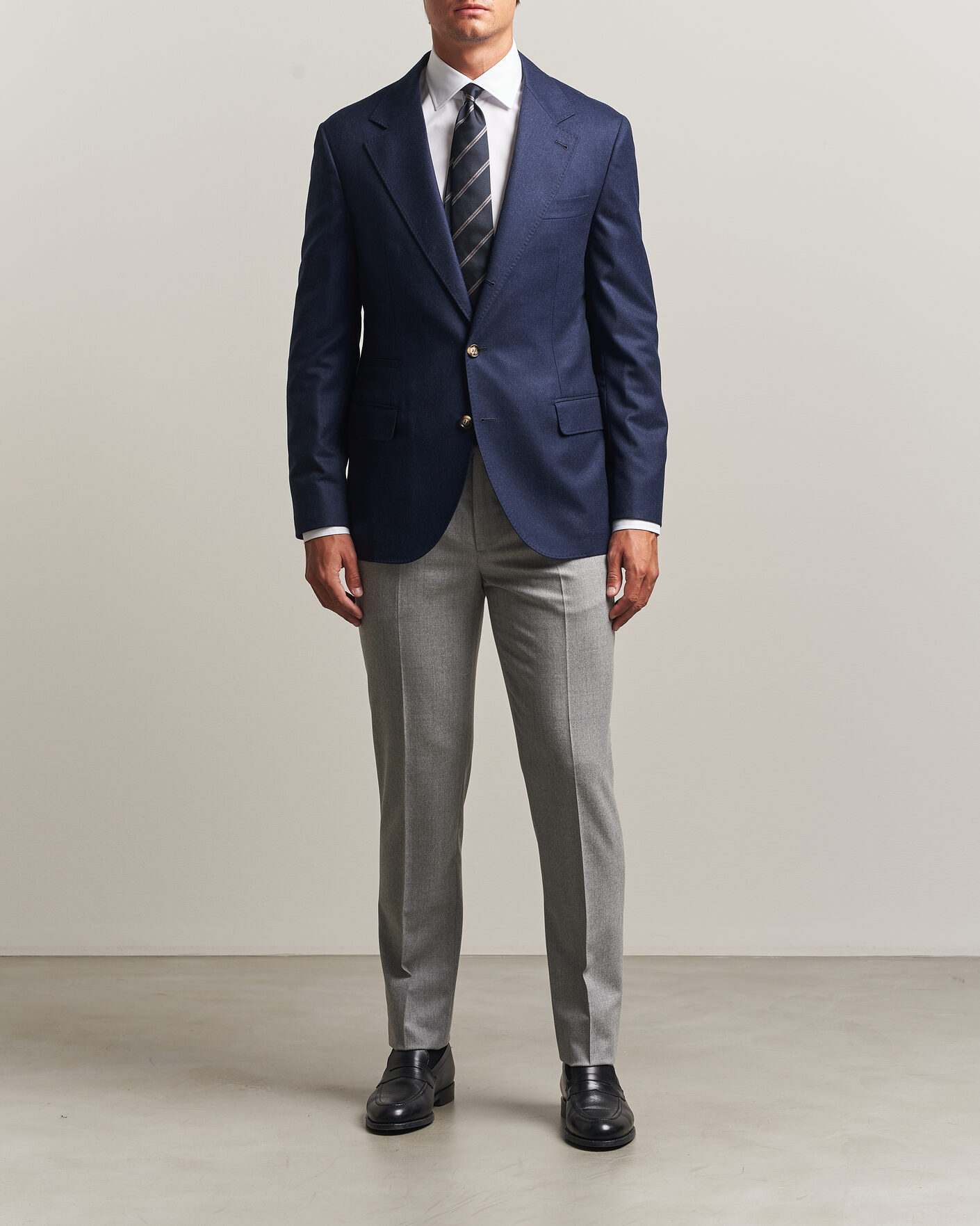 Men | Blazers | Brunello Cucinelli | Wool Flannel Blazzer Navy