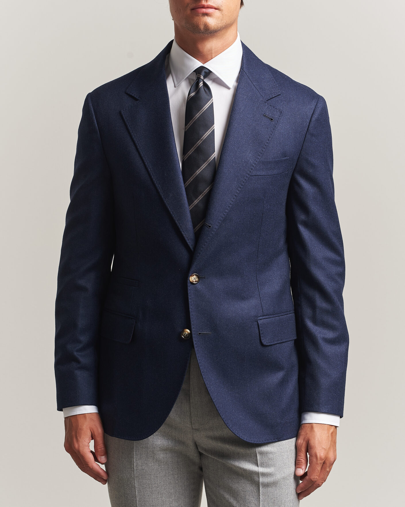 Men | Blazers | Brunello Cucinelli | Wool Flannel Blazzer Navy